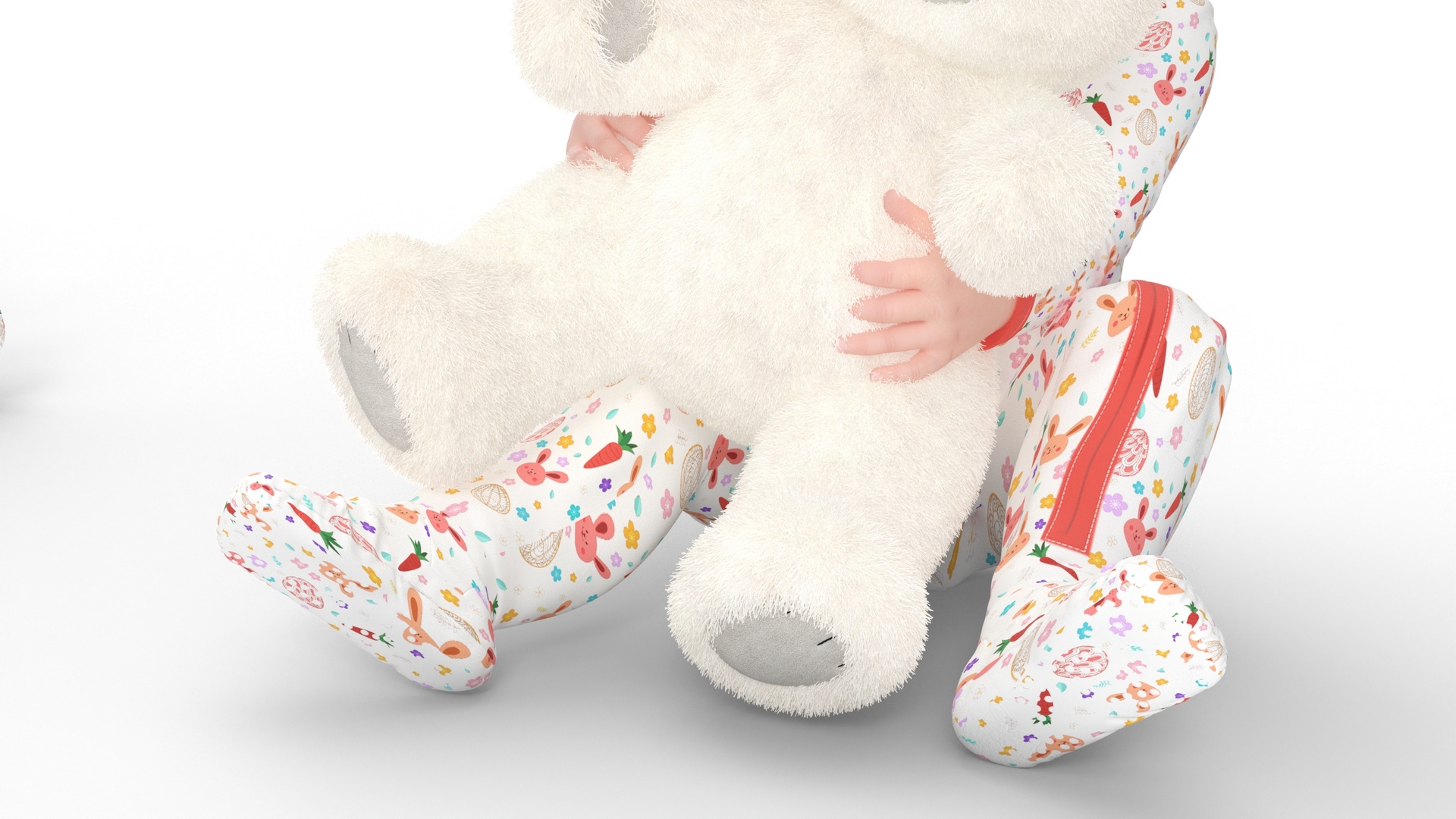 Toddler Girl with Teddy Bear Fur 3D