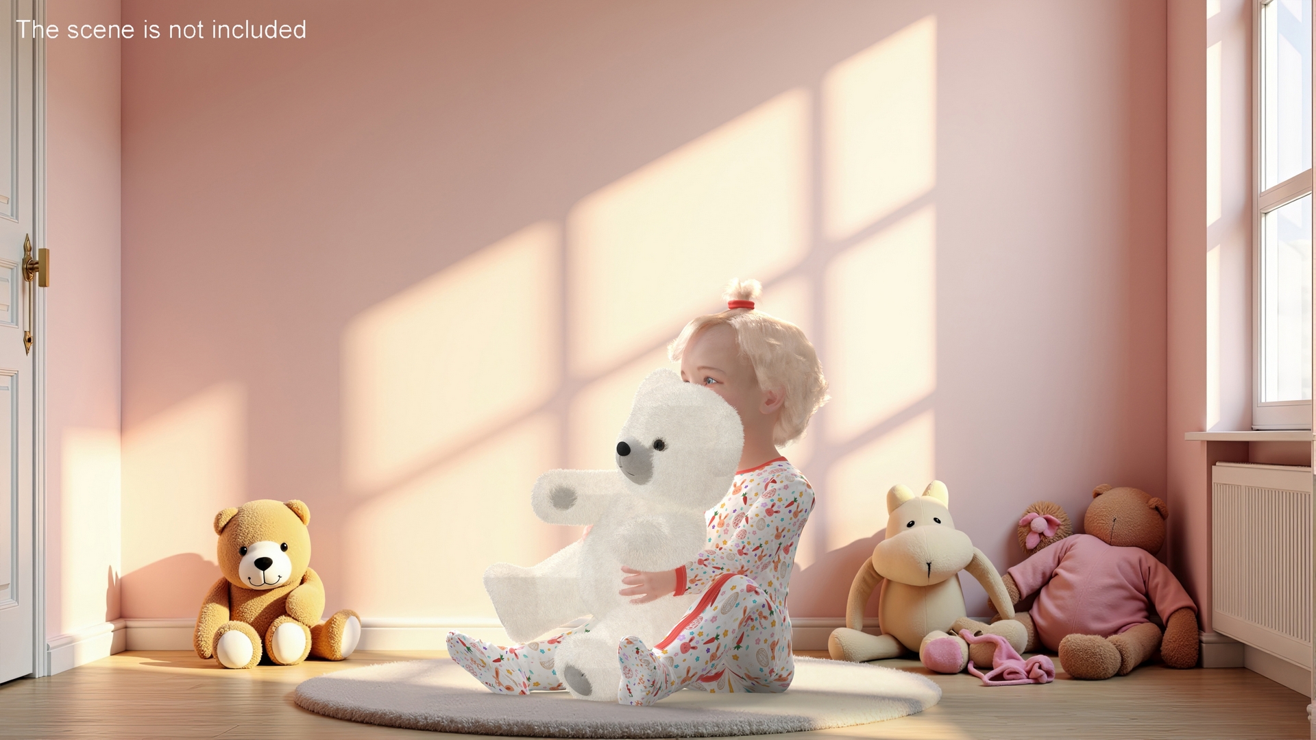 Toddler Girl with Teddy Bear Fur 3D