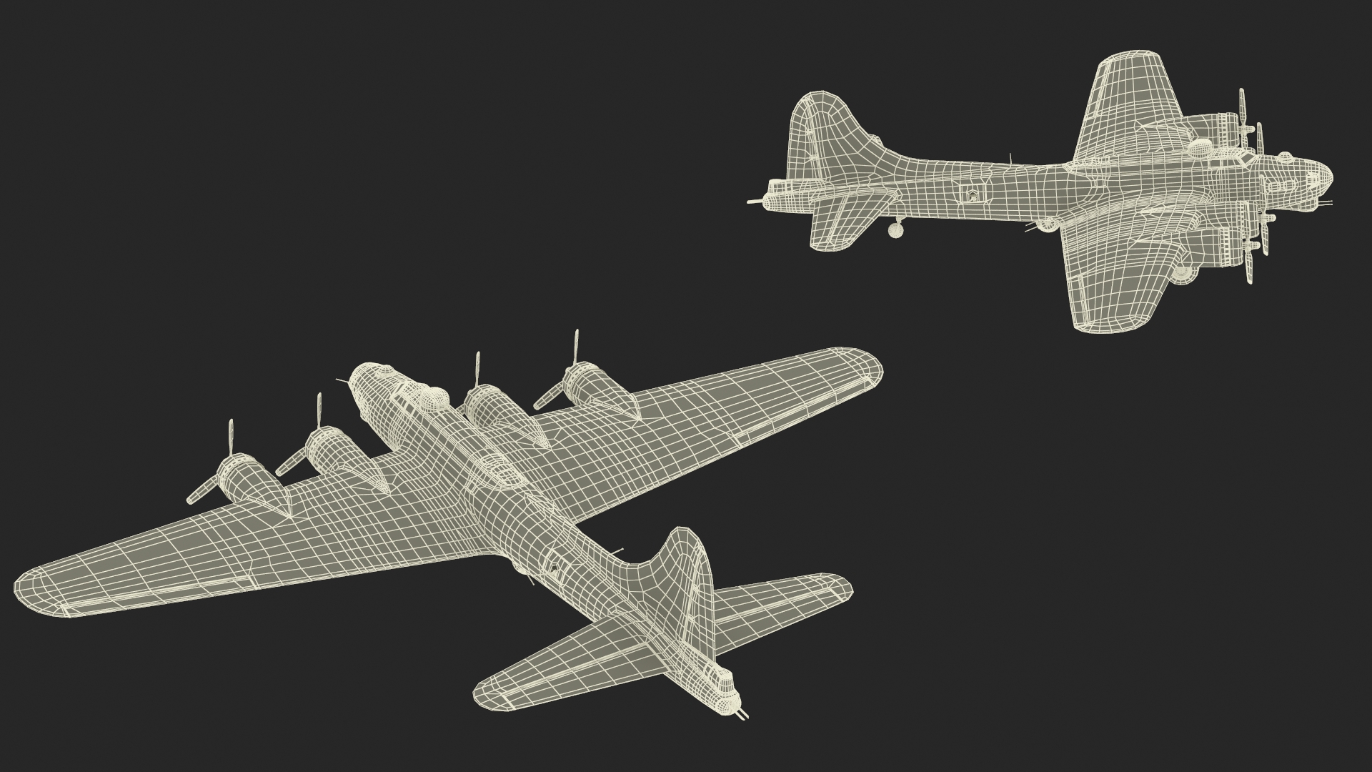 Boeing B-17 Bomber Rigged for Maya 3D model