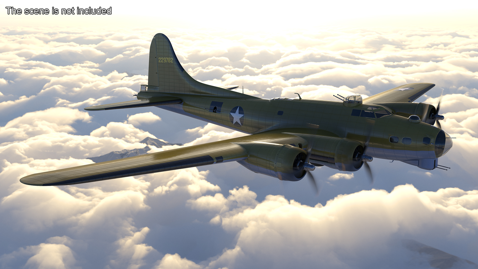 Boeing B-17 Bomber Rigged for Maya 3D model