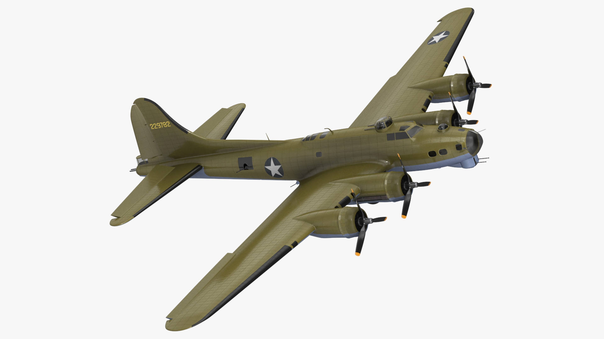 Boeing B-17 Bomber Rigged for Maya 3D model
