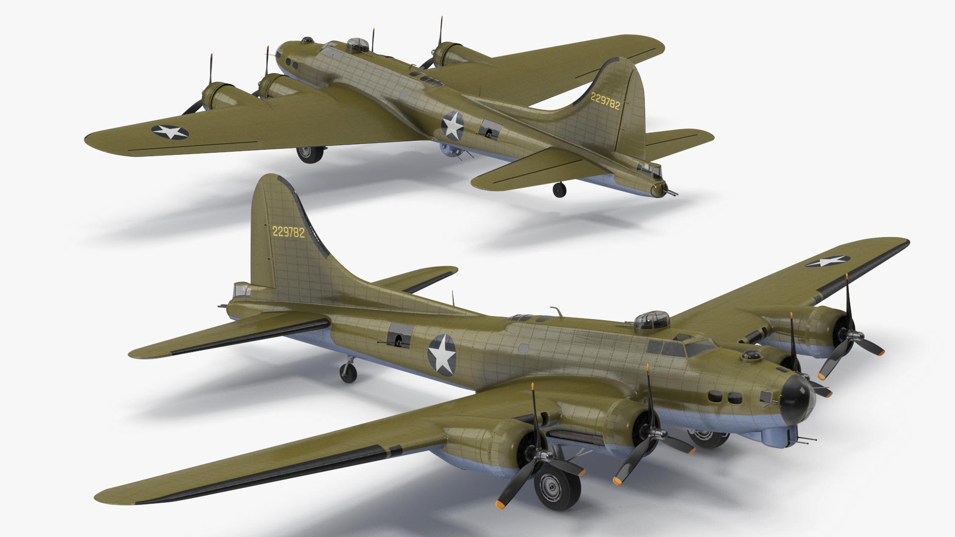 Boeing B-17 Bomber Rigged for Maya 3D model