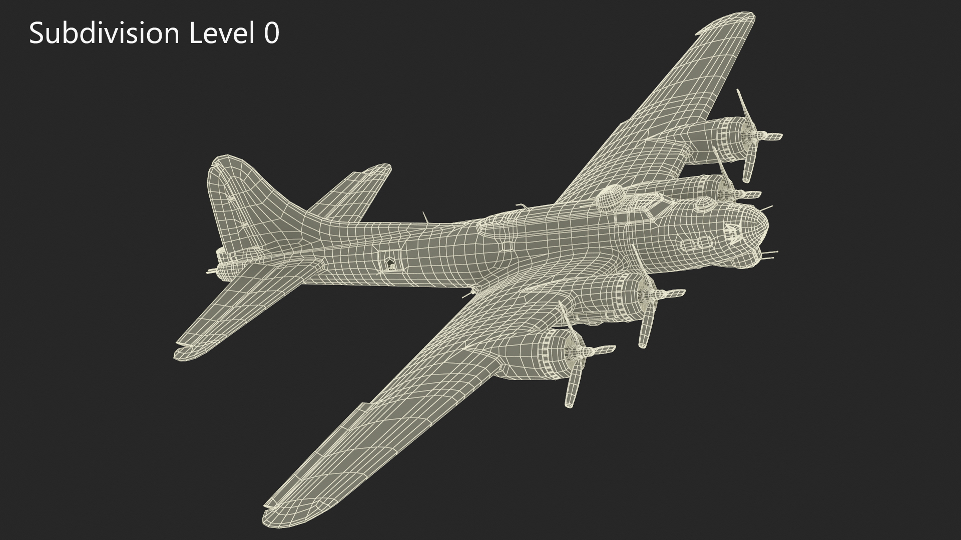 Boeing B-17 Bomber Rigged for Maya 3D model