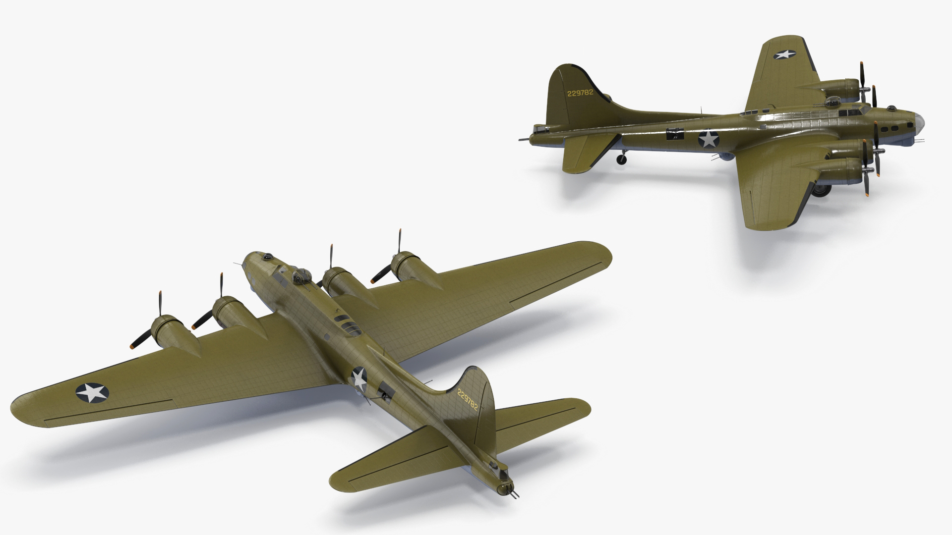 Boeing B-17 Bomber Rigged for Maya 3D model