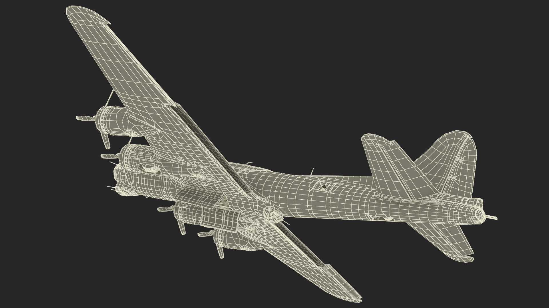 Boeing B-17 Bomber Rigged for Maya 3D model