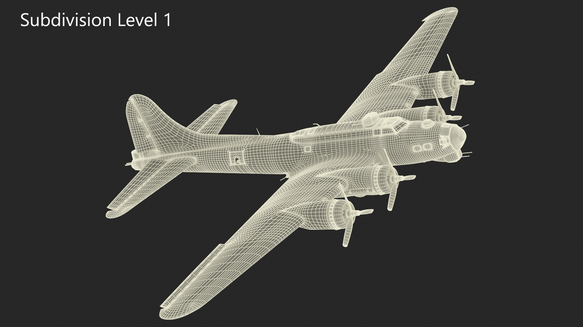 Boeing B-17 Bomber Rigged for Maya 3D model