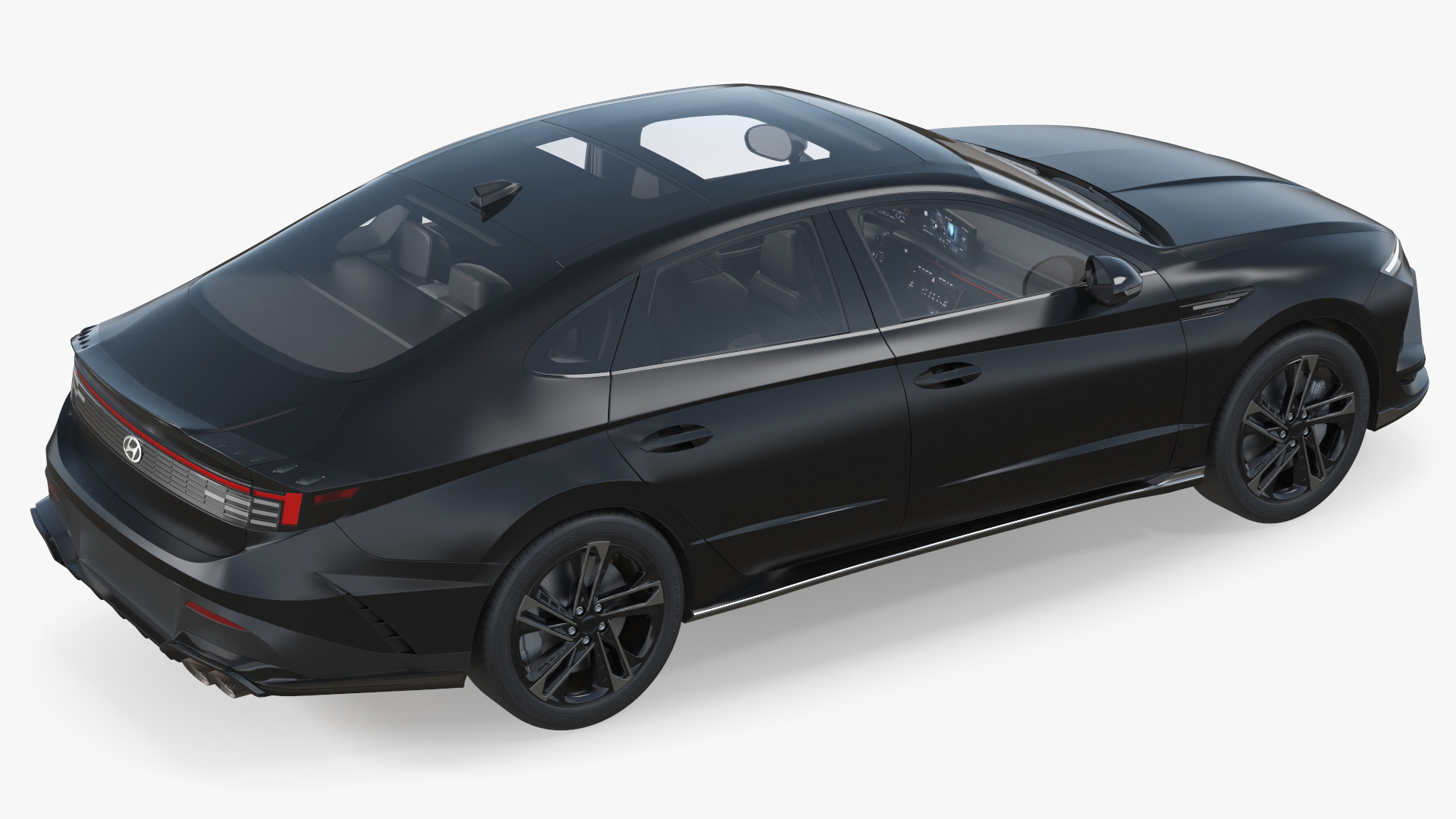 Modern Mid Size Sedan Black - view 8