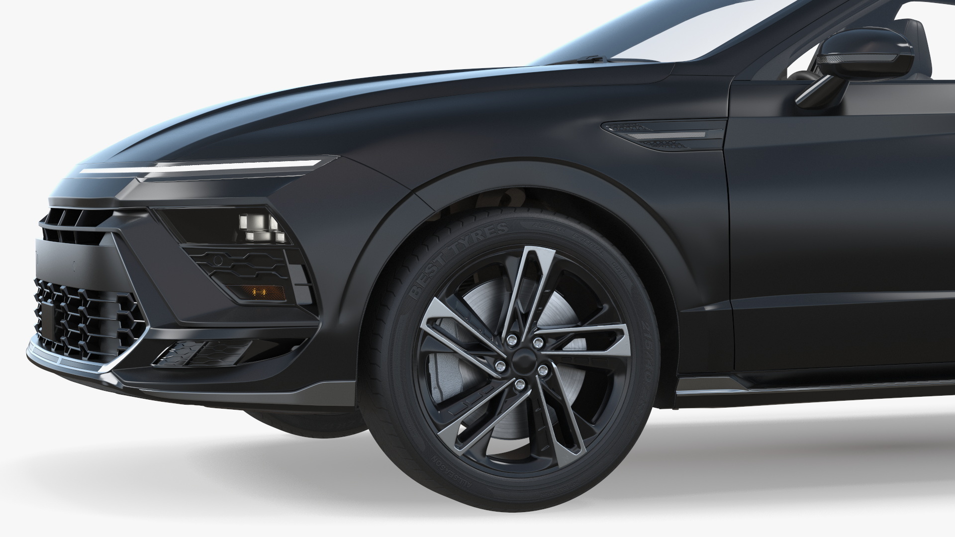 Modern Mid Size Sedan Black - view 10