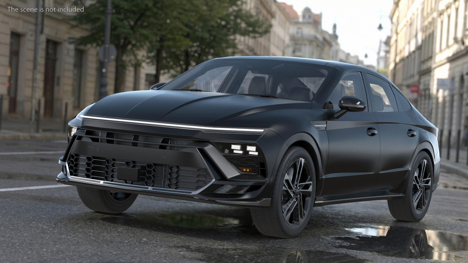 Modern Mid Size Sedan Black - view 3
