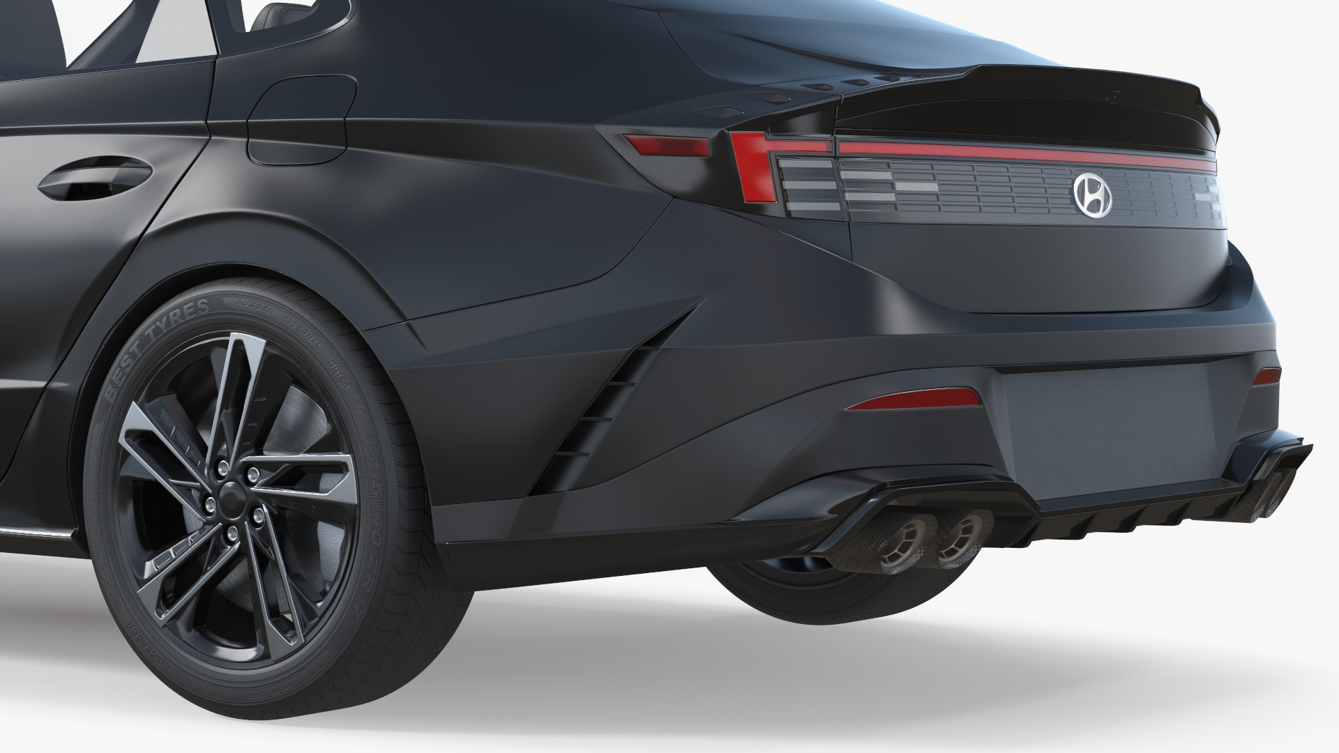 Modern Mid Size Sedan Black - view 9
