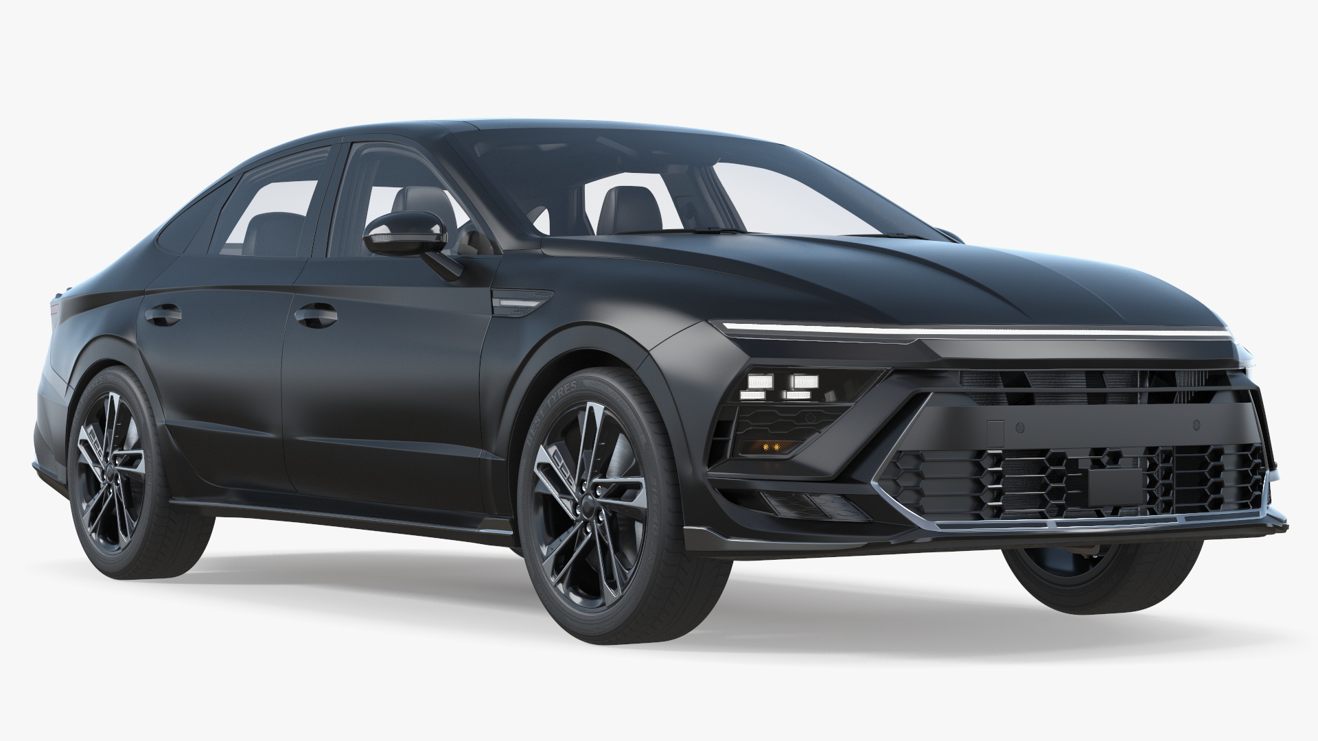 Modern Mid Size Sedan Black - view 2