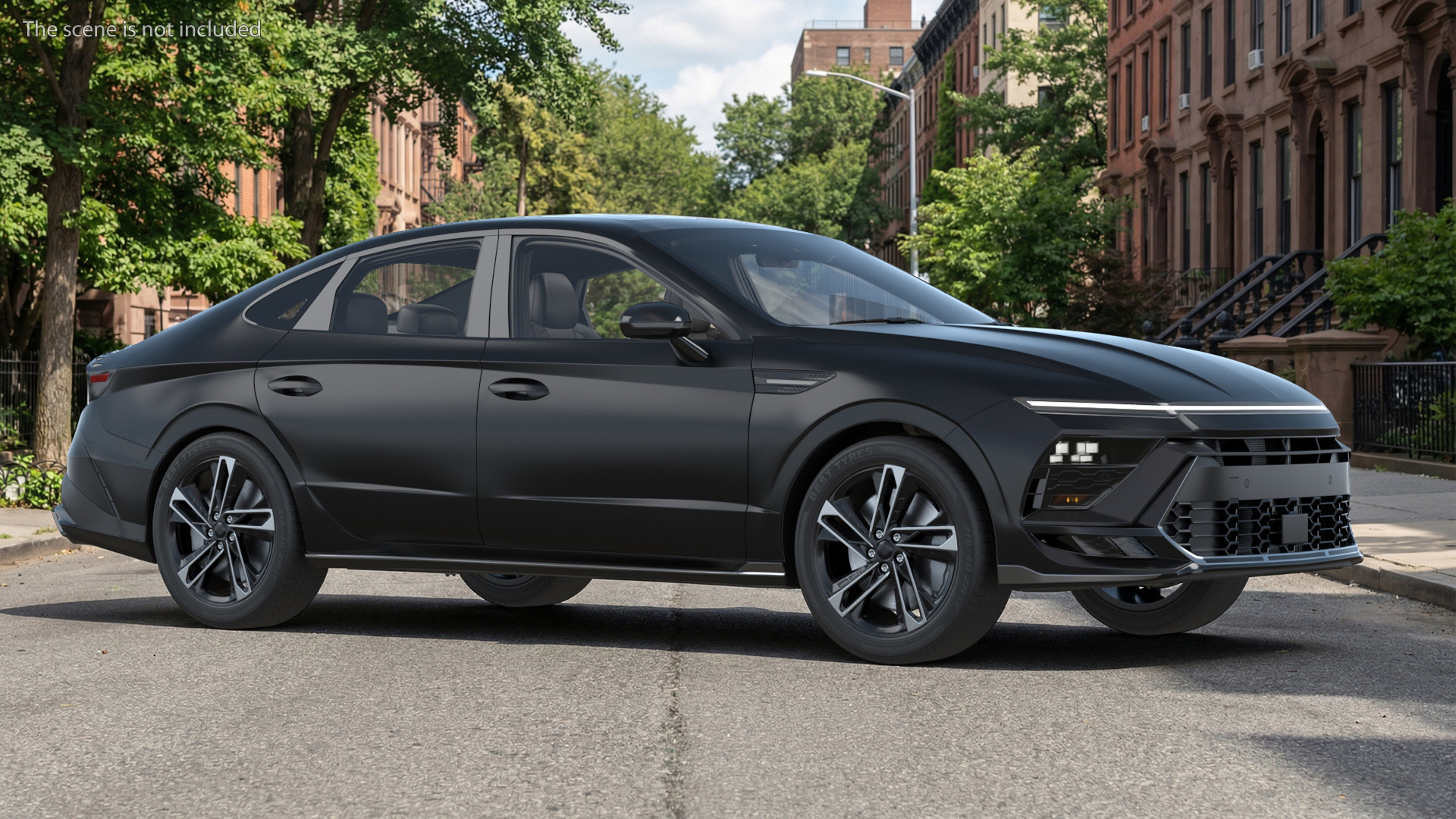 Modern Mid Size Sedan Black - view 4