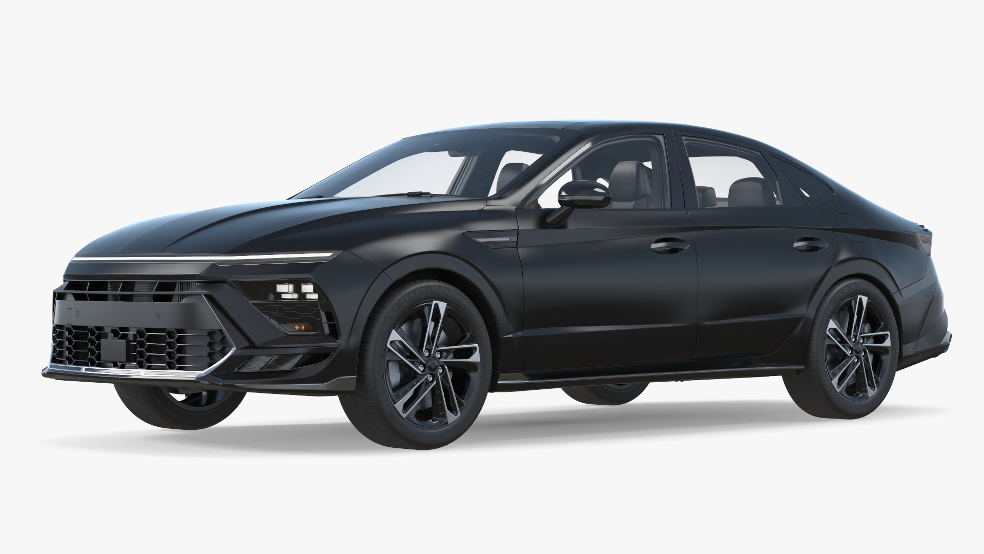 Modern Mid Size Sedan Black - view 5