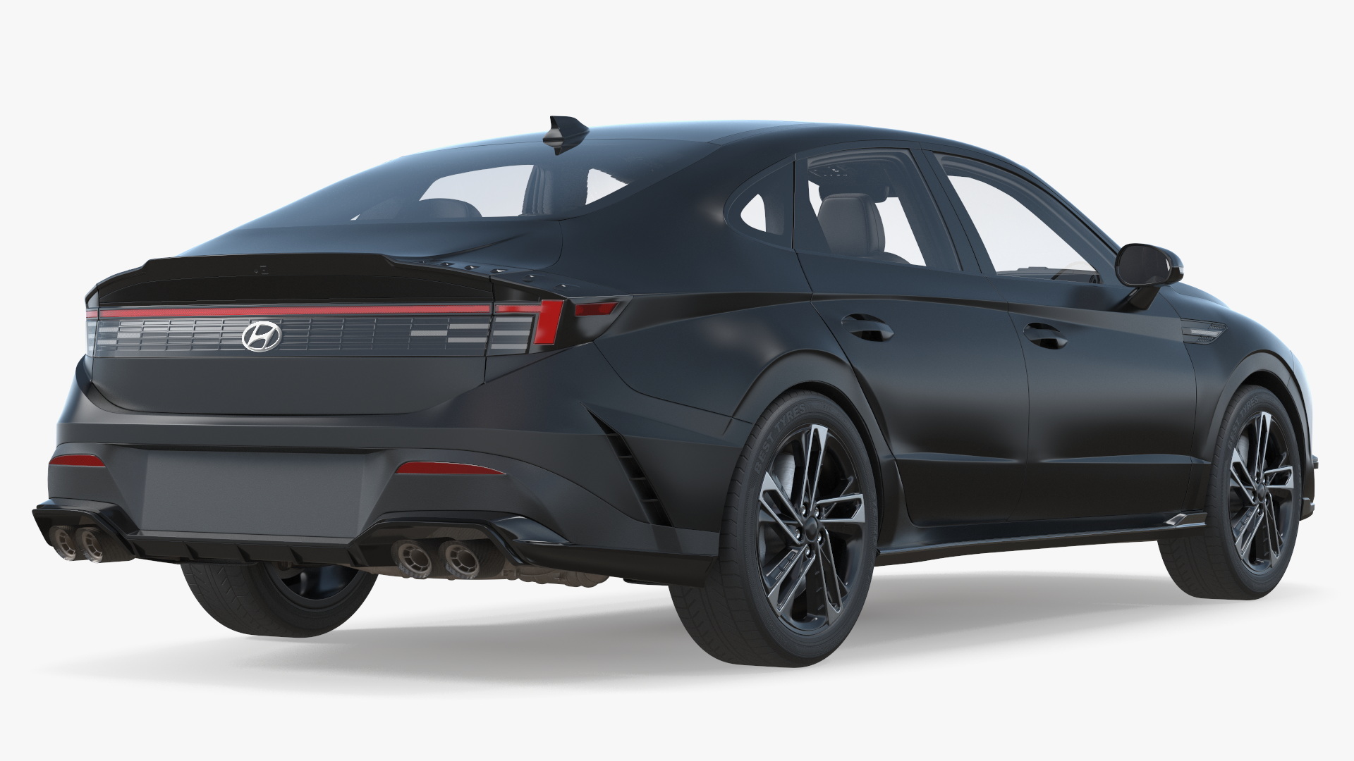 Modern Mid Size Sedan Black - view 7