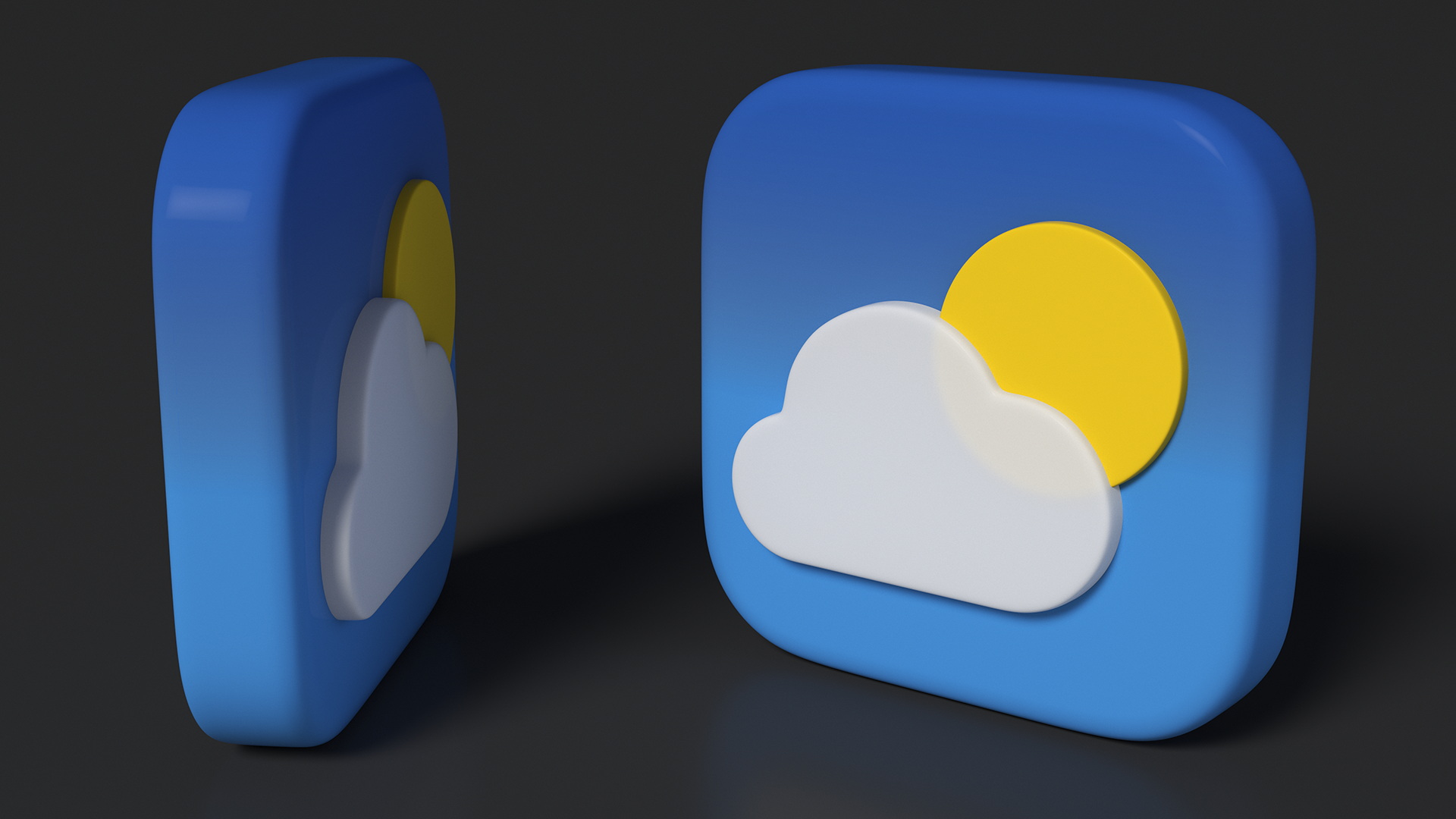3D iPhone iOS Weather Icon model