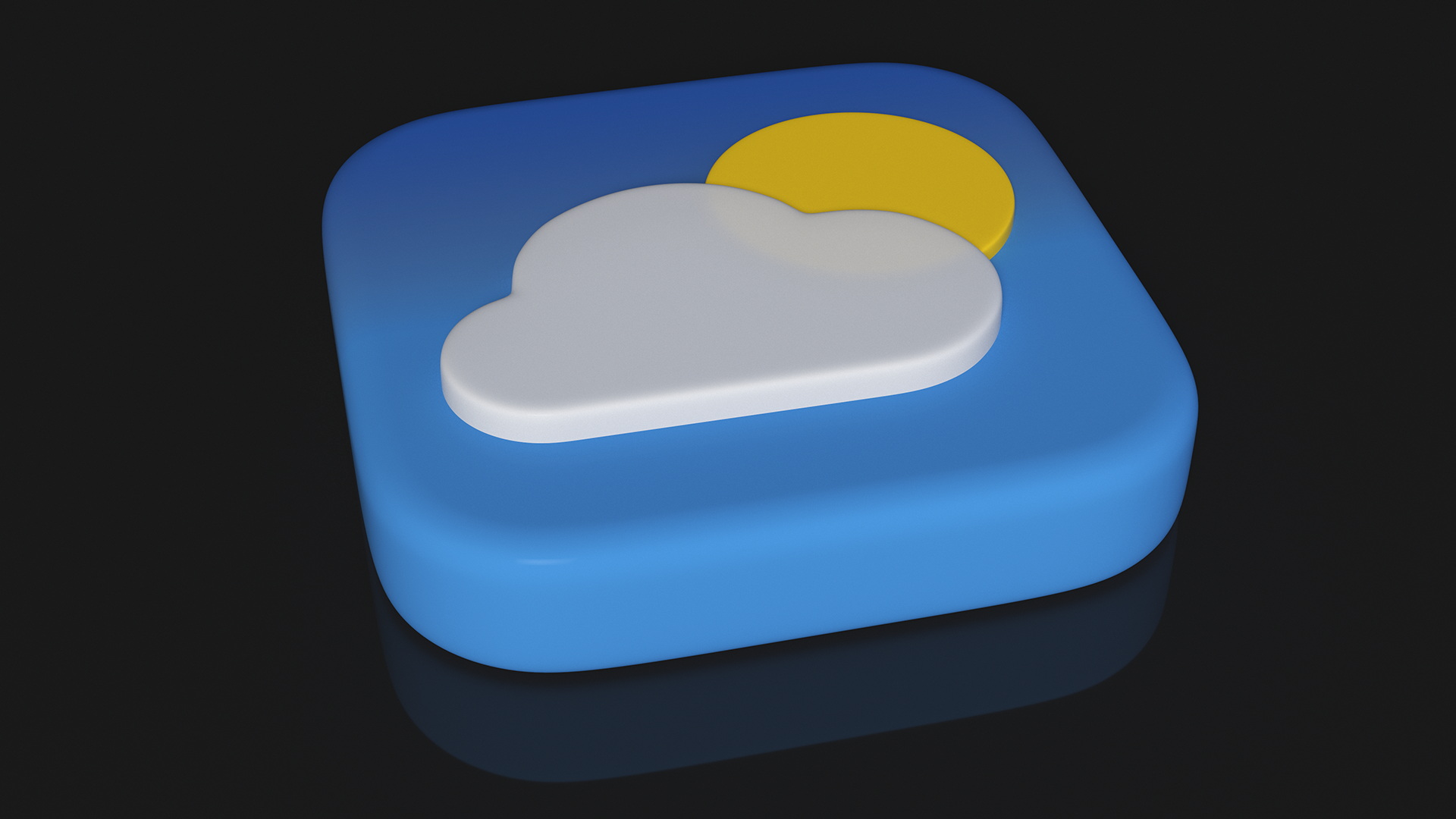 3D iPhone iOS Weather Icon model