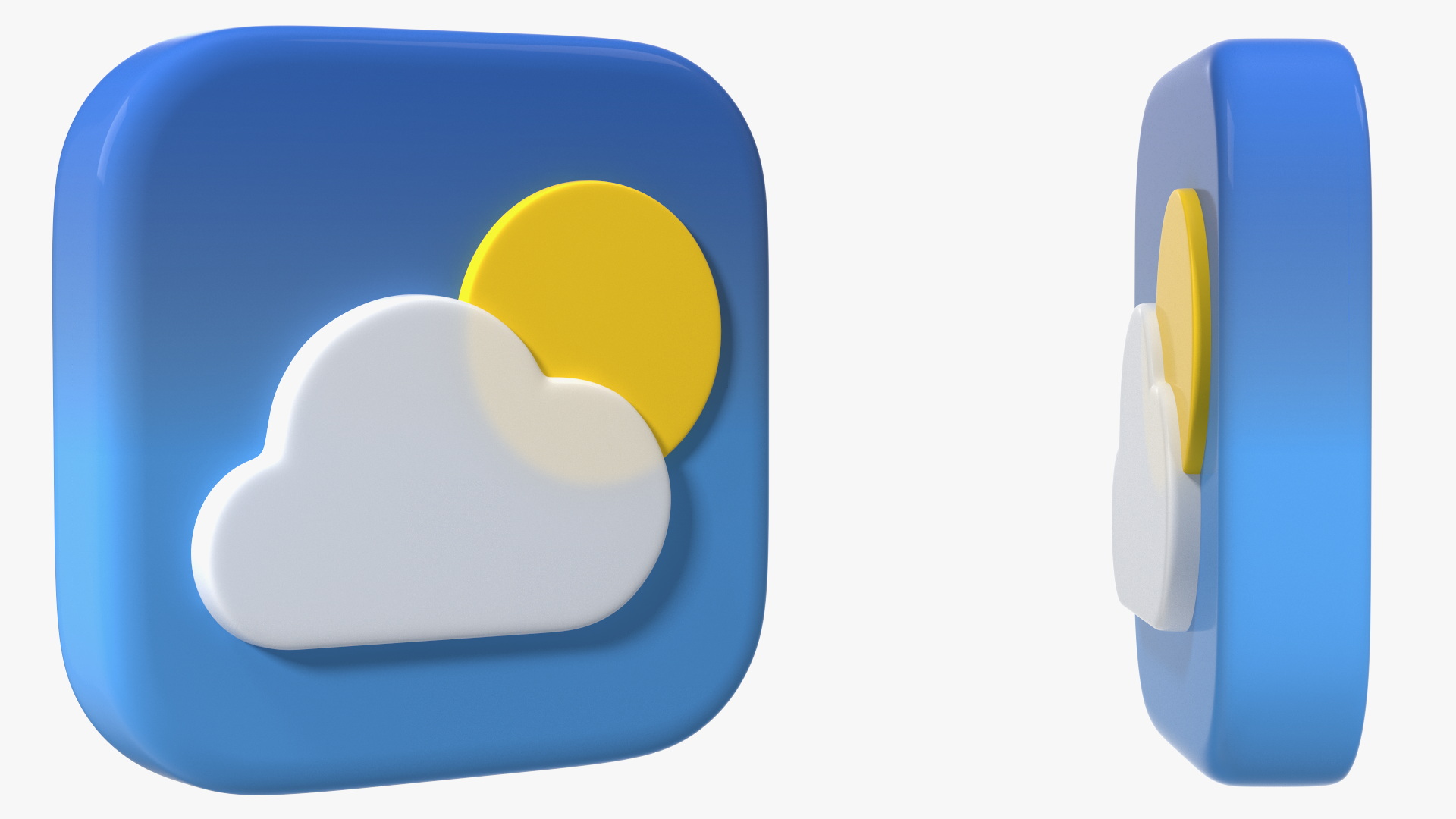 3D iPhone iOS Weather Icon model