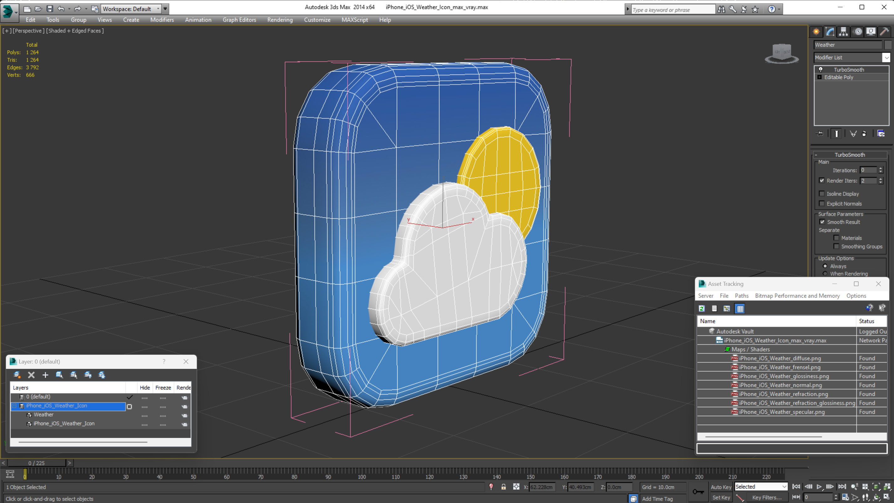 3D iPhone iOS Weather Icon model