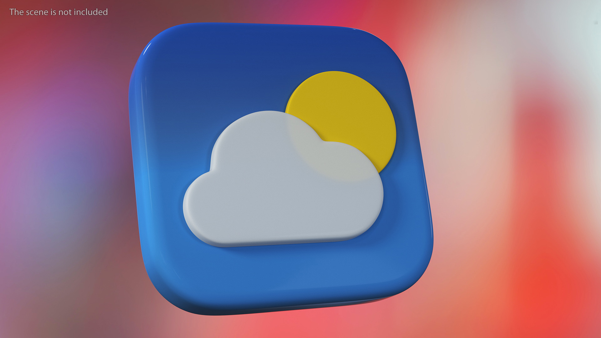 3D iPhone iOS Weather Icon model