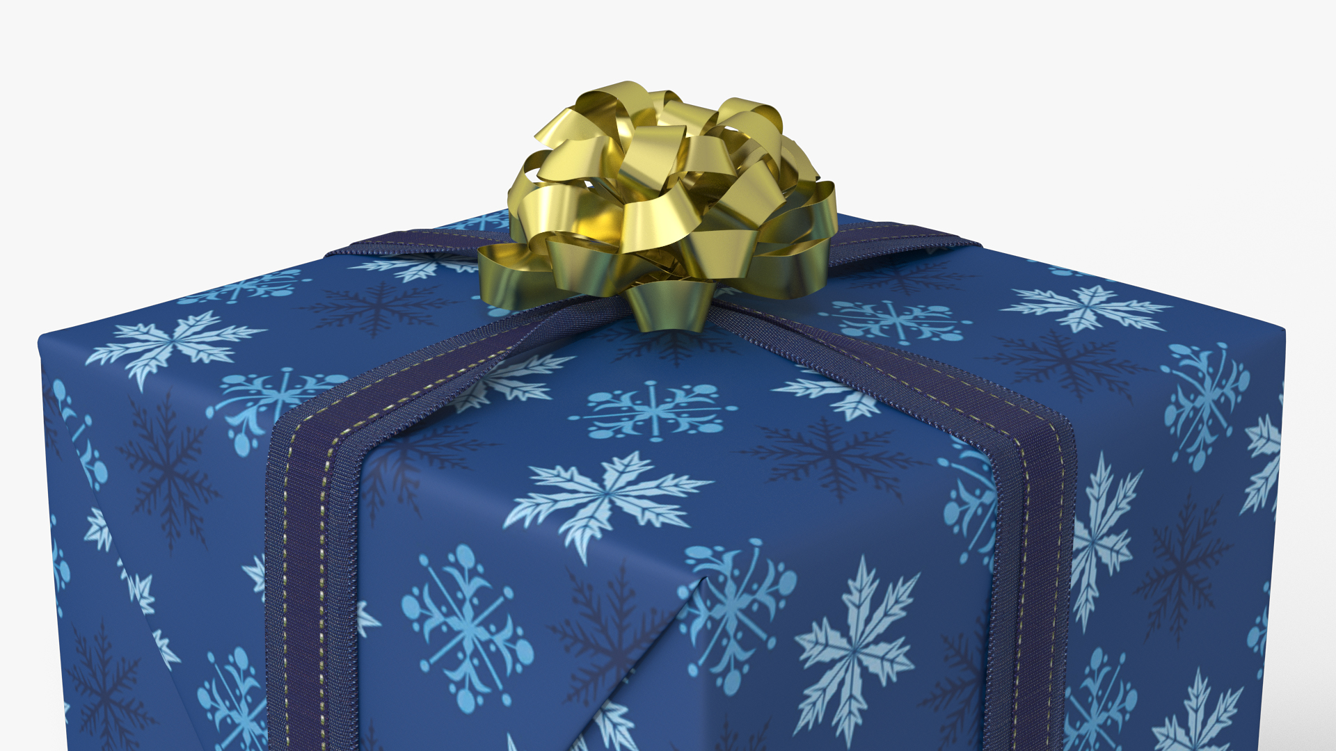 Festive Gift Box with Snowflake Pattern 3D model