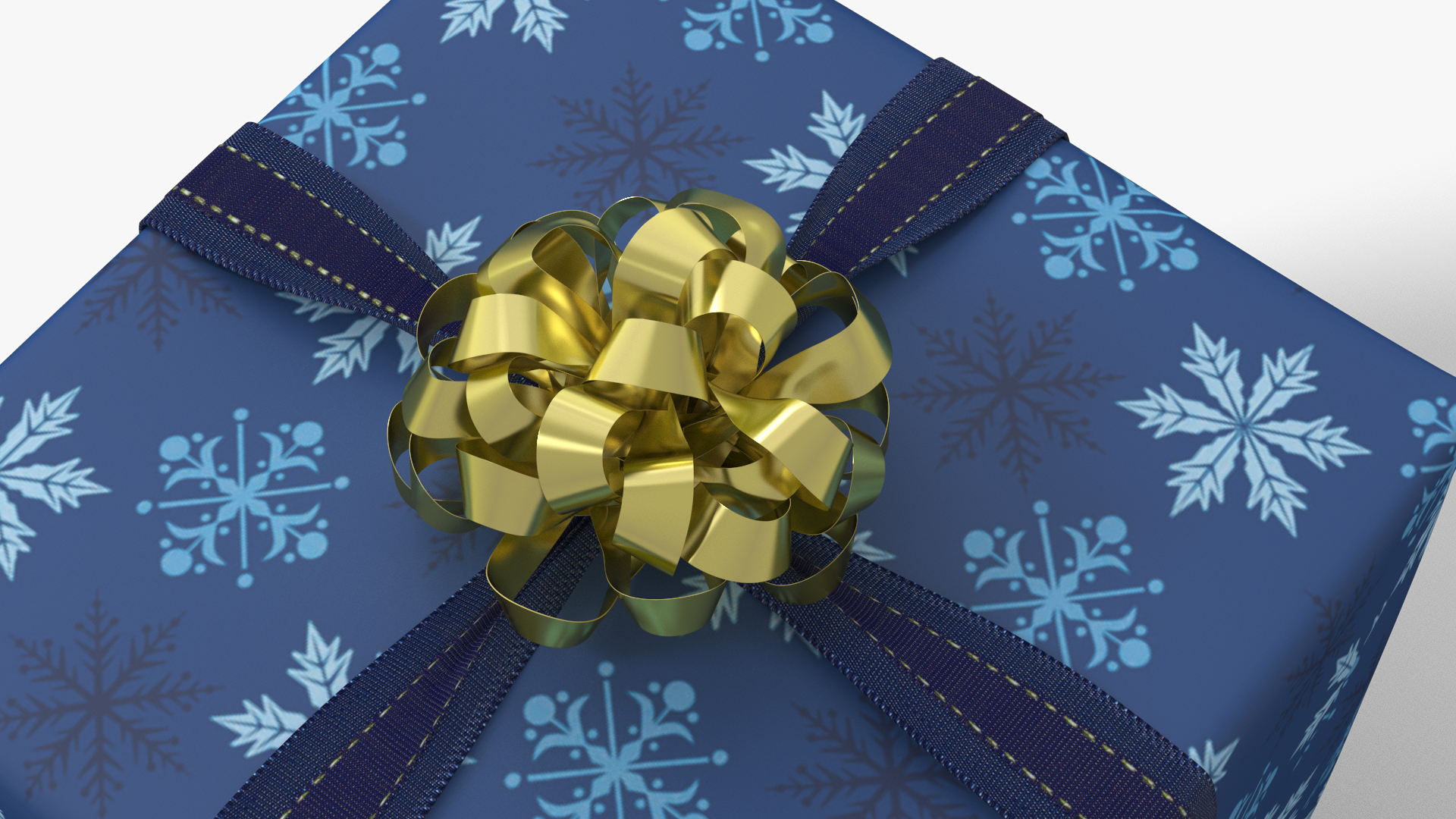 Festive Gift Box with Snowflake Pattern 3D model