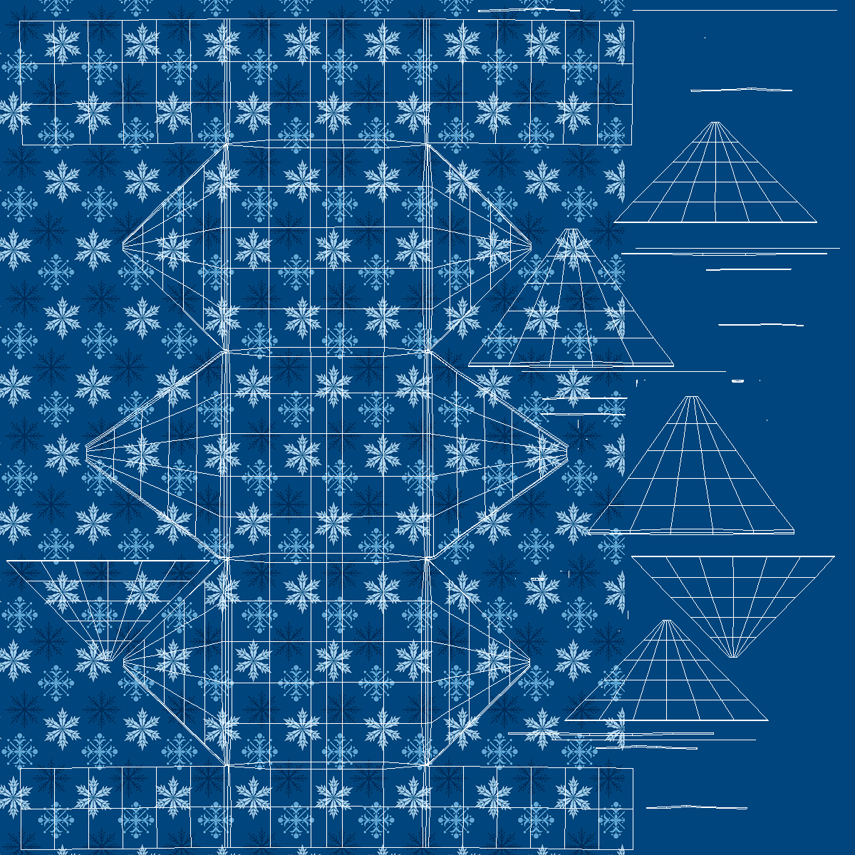 Festive Gift Box with Snowflake Pattern 3D model