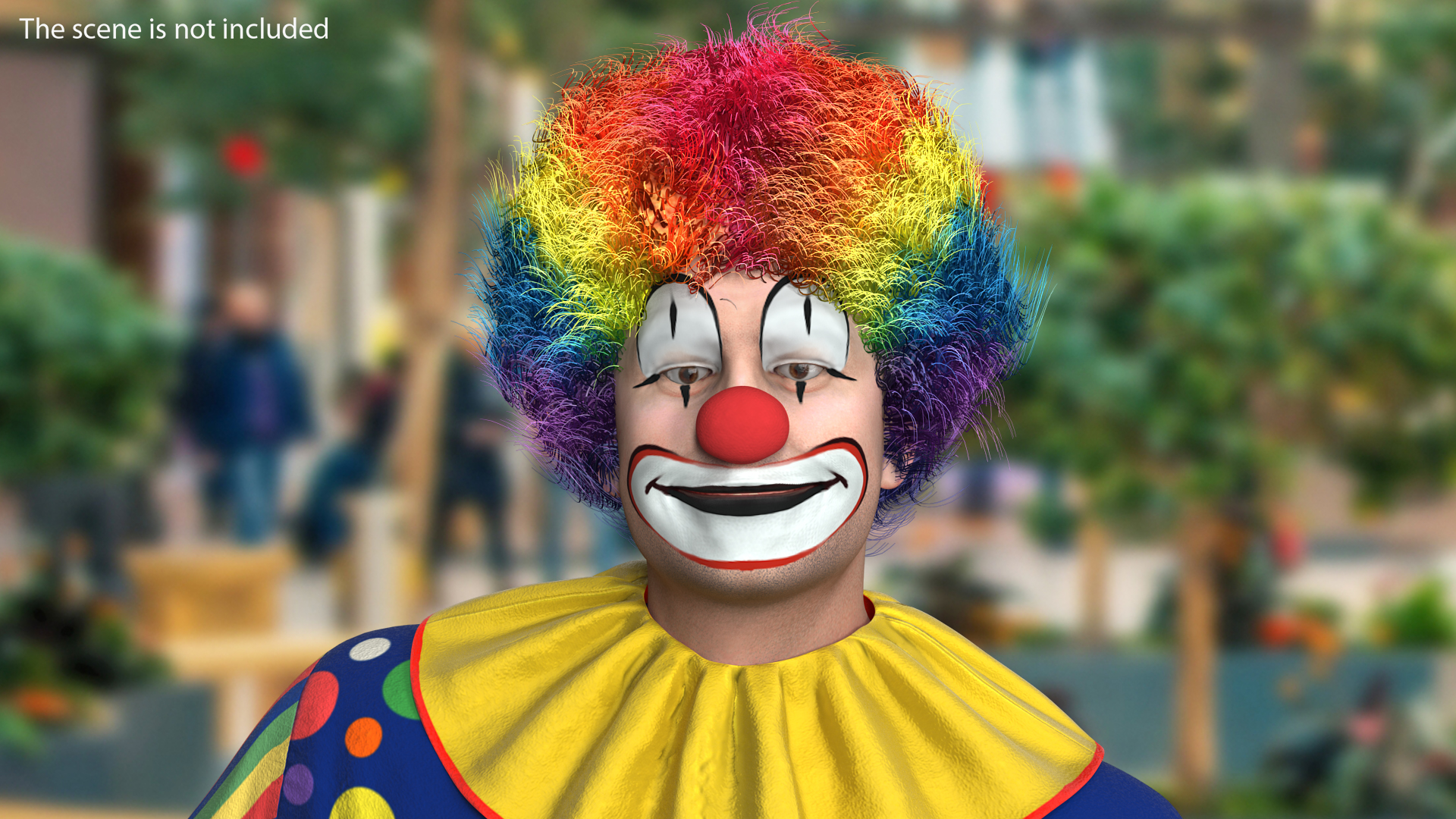 3D Circus Clown Costume Standing Pose Fur model