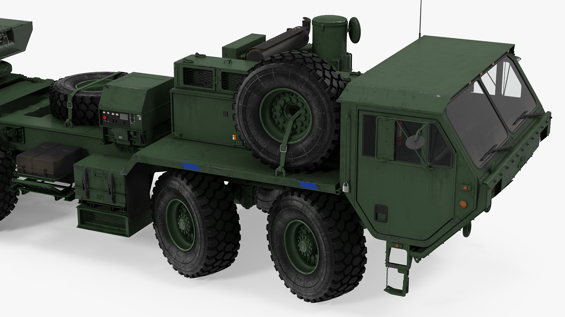 3D HEMTT M985 with Patriot Radar AN MPQ53 Green Rigged