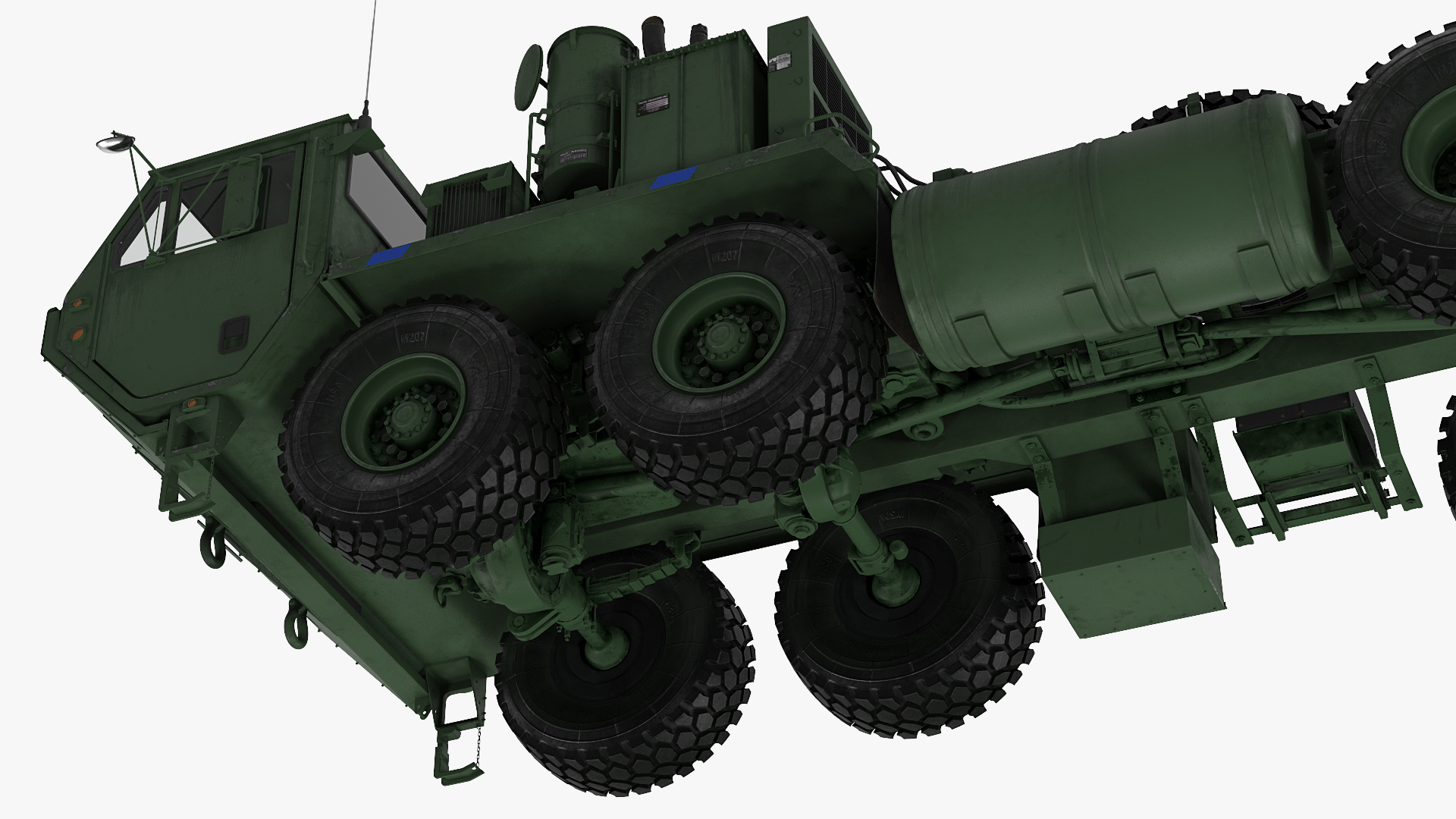 3D HEMTT M985 with Patriot Radar AN MPQ53 Green Rigged