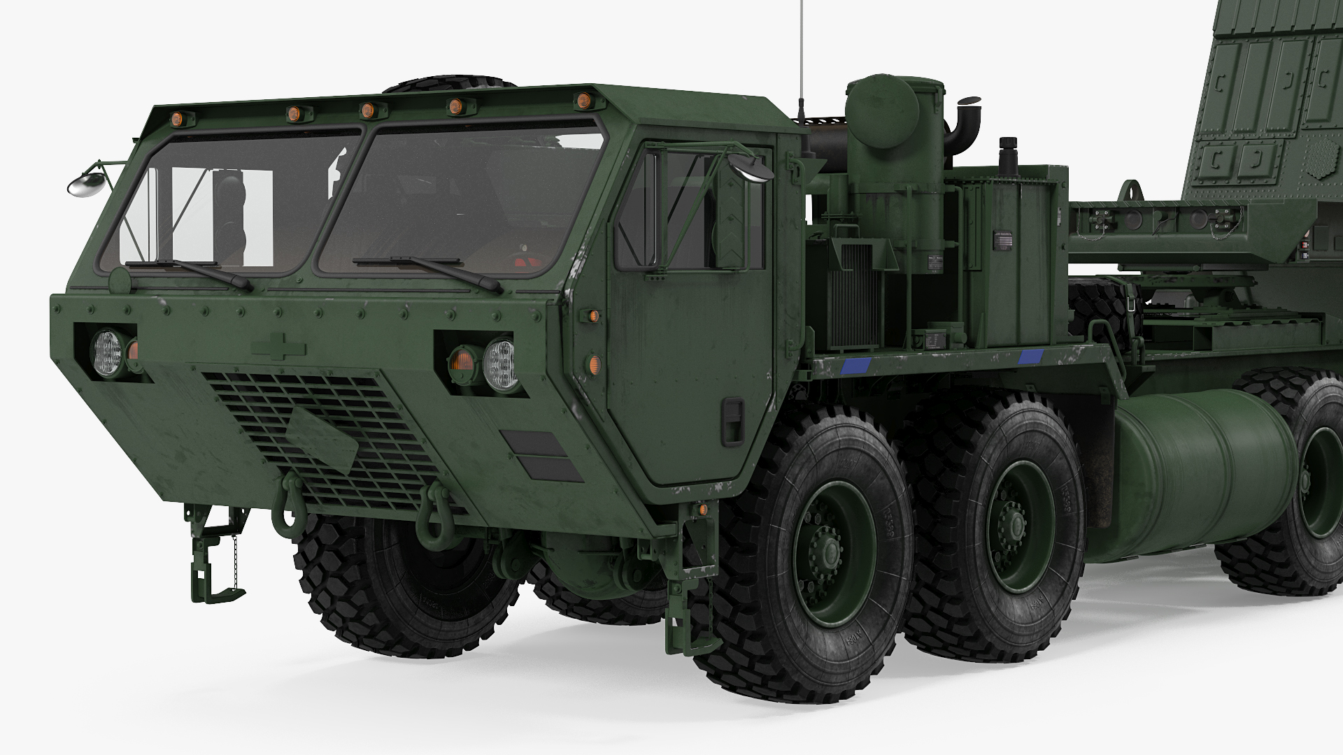 3D HEMTT M985 with Patriot Radar AN MPQ53 Green Rigged