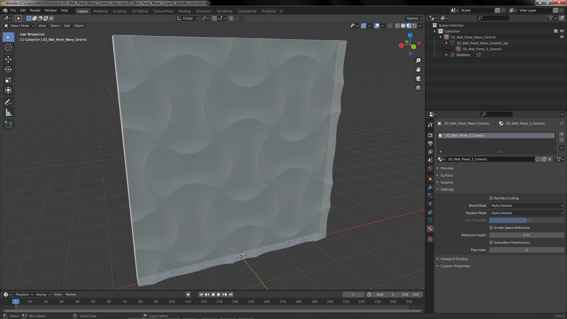 3D 3D Wall Panel Wave Ceramic