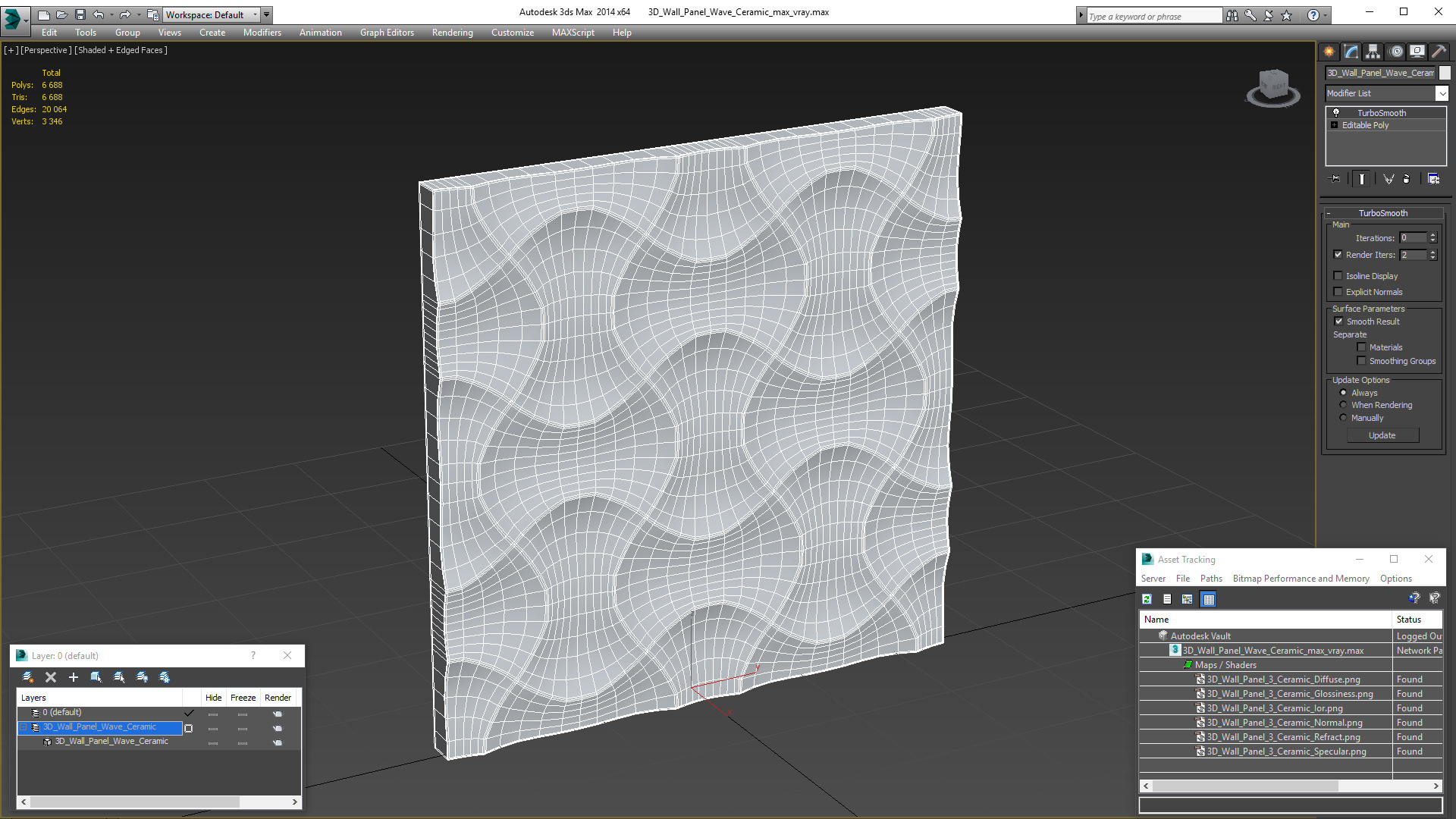 3D 3D Wall Panel Wave Ceramic