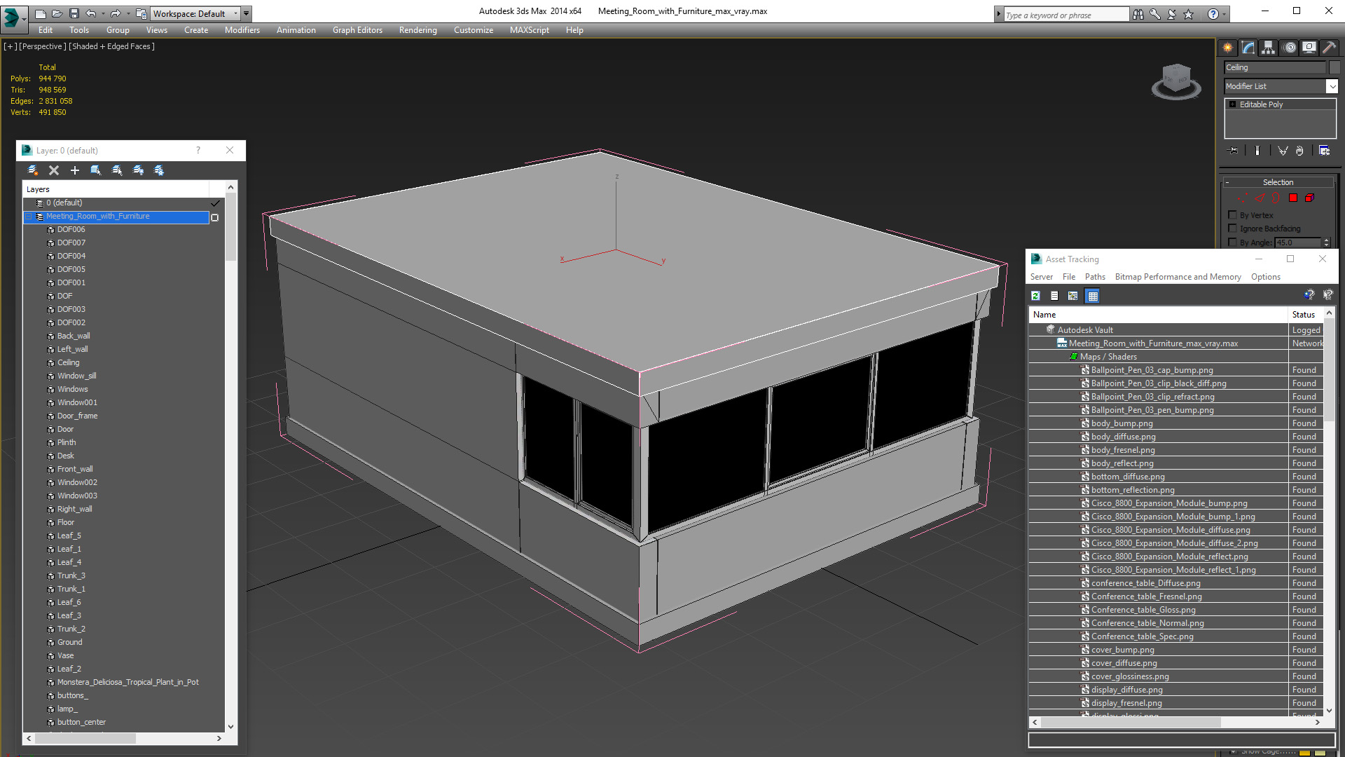 Meeting Room with Furniture 3D