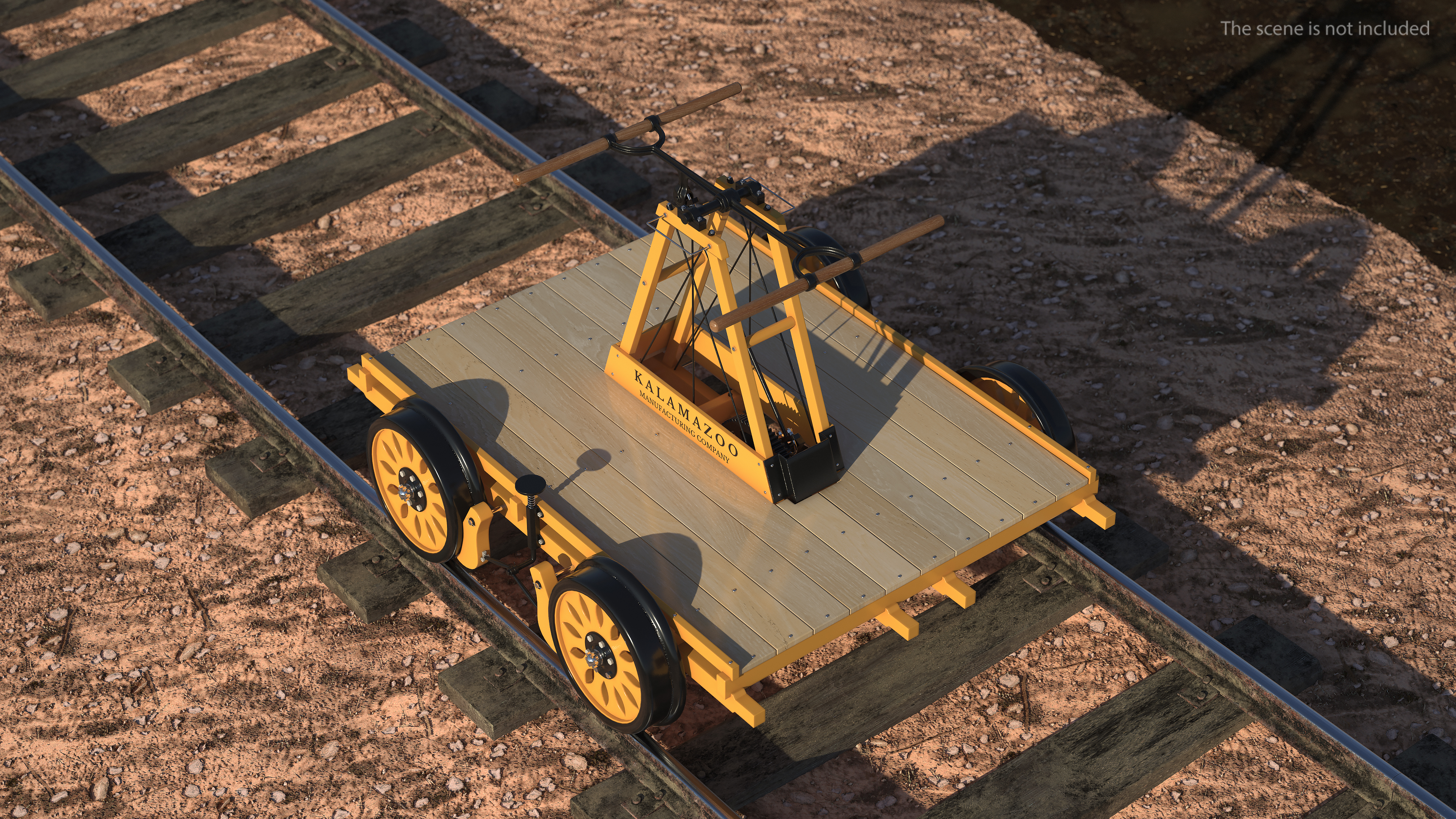 Kalamazoo Railway Handcar Rigged 3D