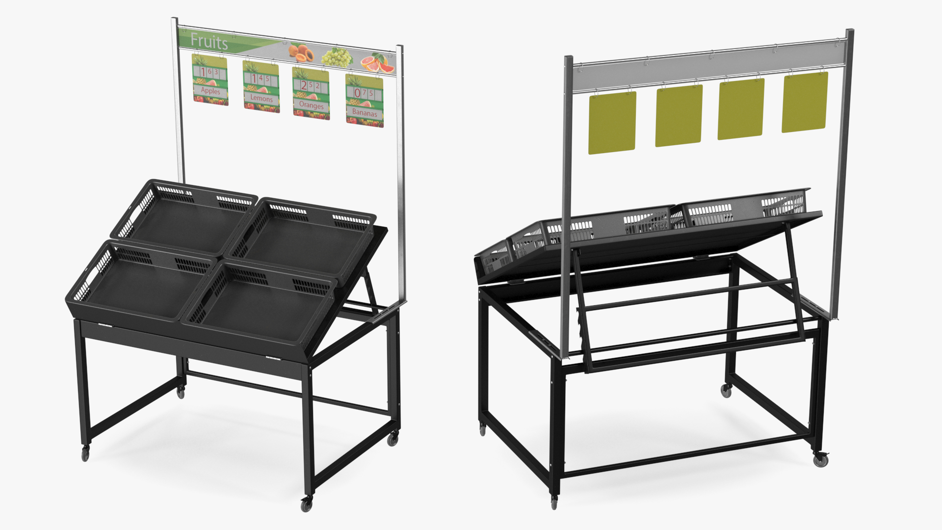 Fruit Display Rack with Price Tags 3D model