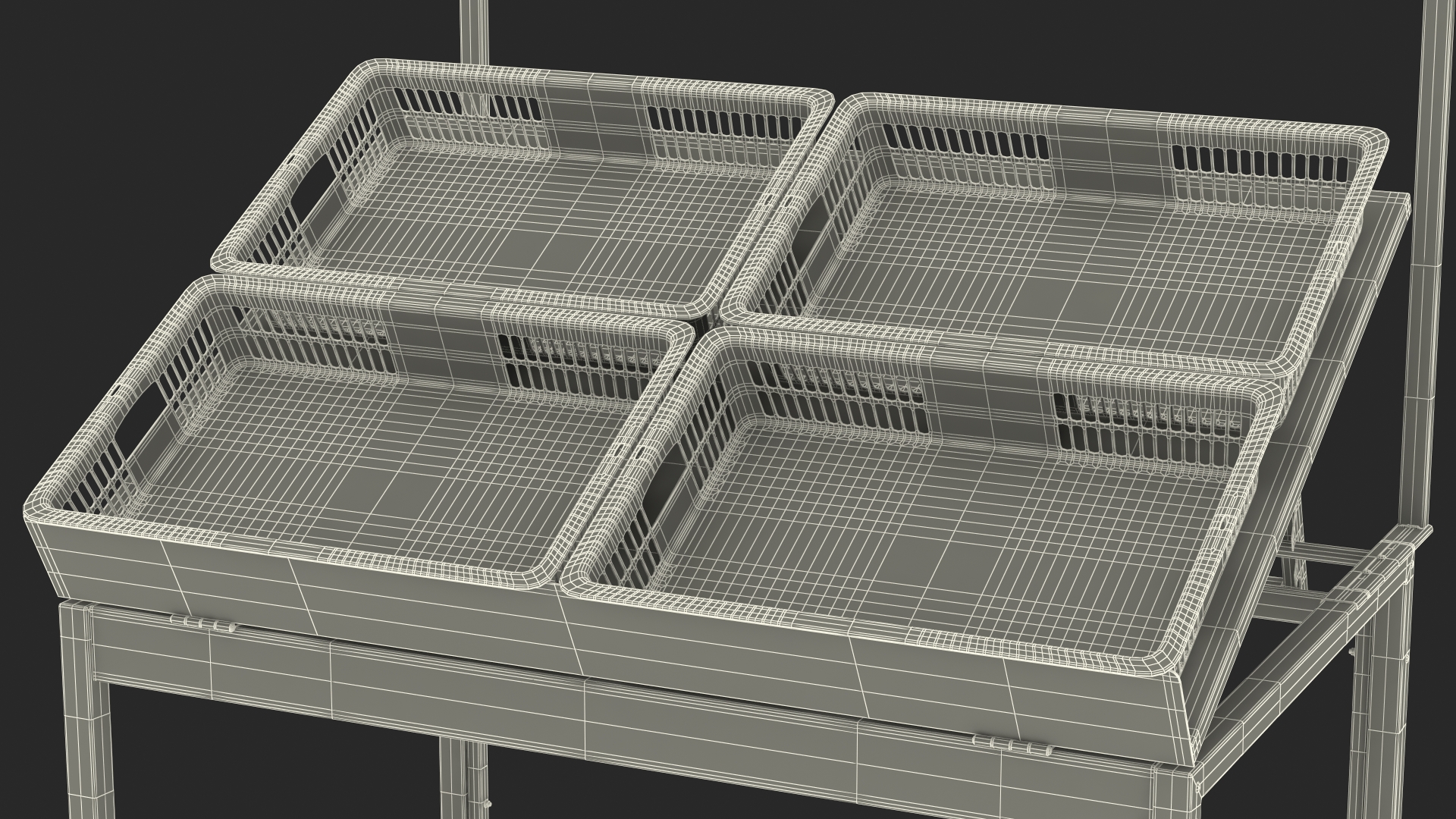 Fruit Display Rack with Price Tags 3D model