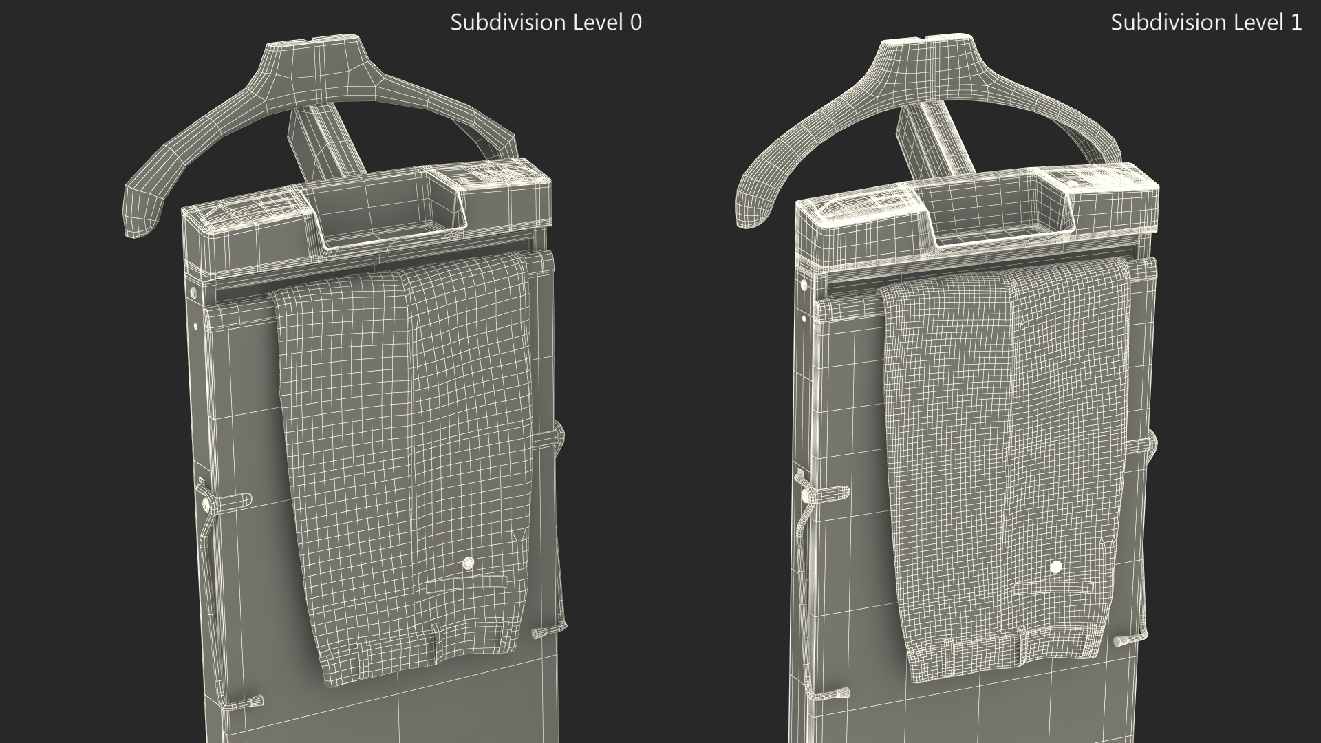 Trouser Press Light Wood Trim and Pants 3D model