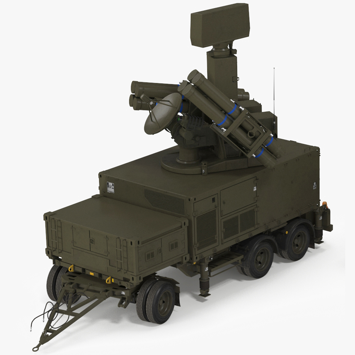 3D Crotale NG Air Defense Missile System Rigged for Cinema 4D model