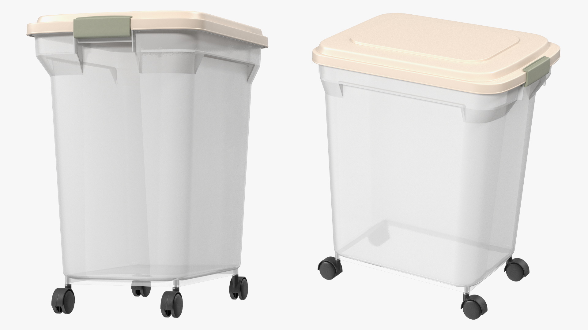 Wheeled Plastic Storage Container White 3D model