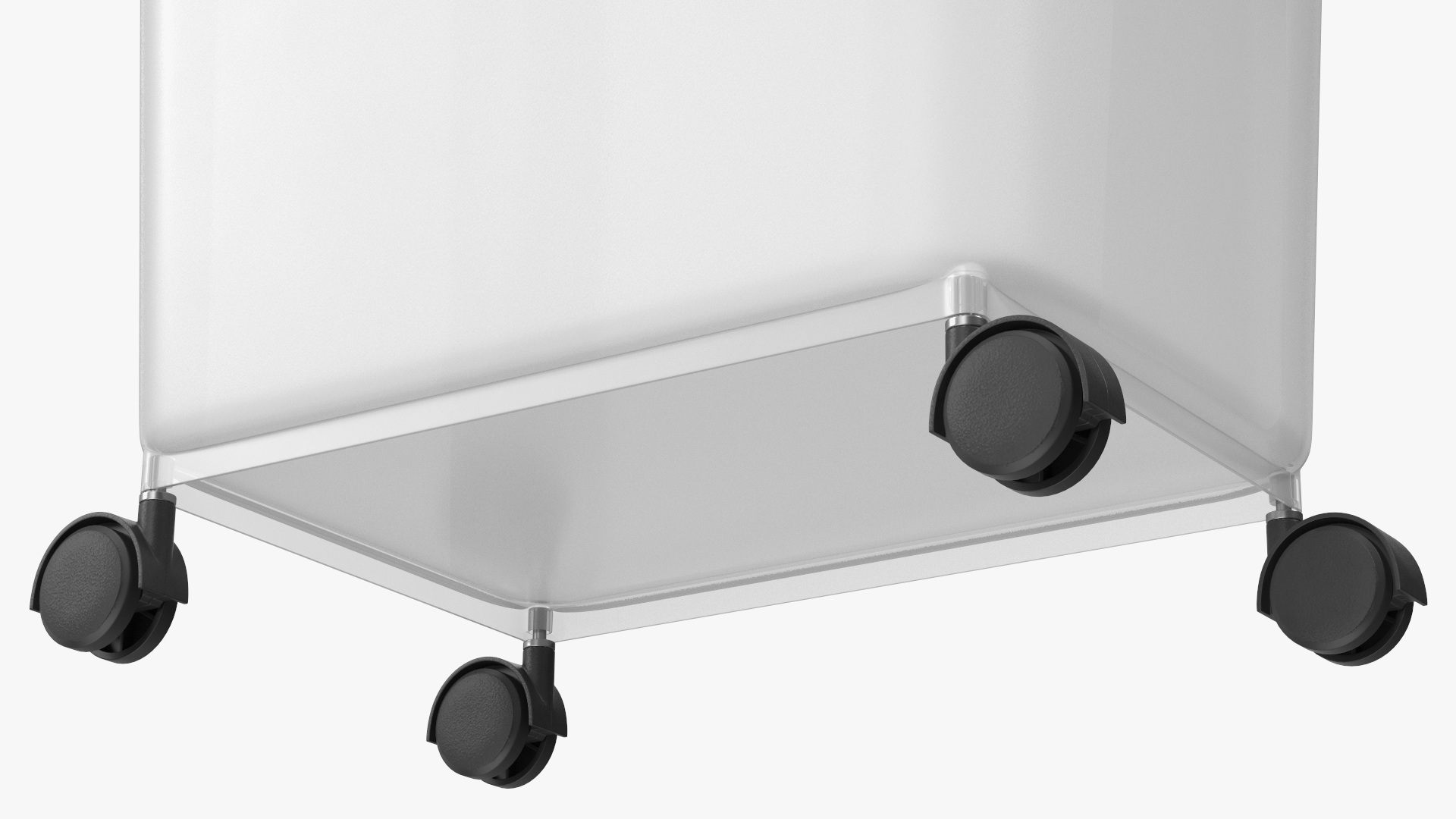 Wheeled Plastic Storage Container White 3D model