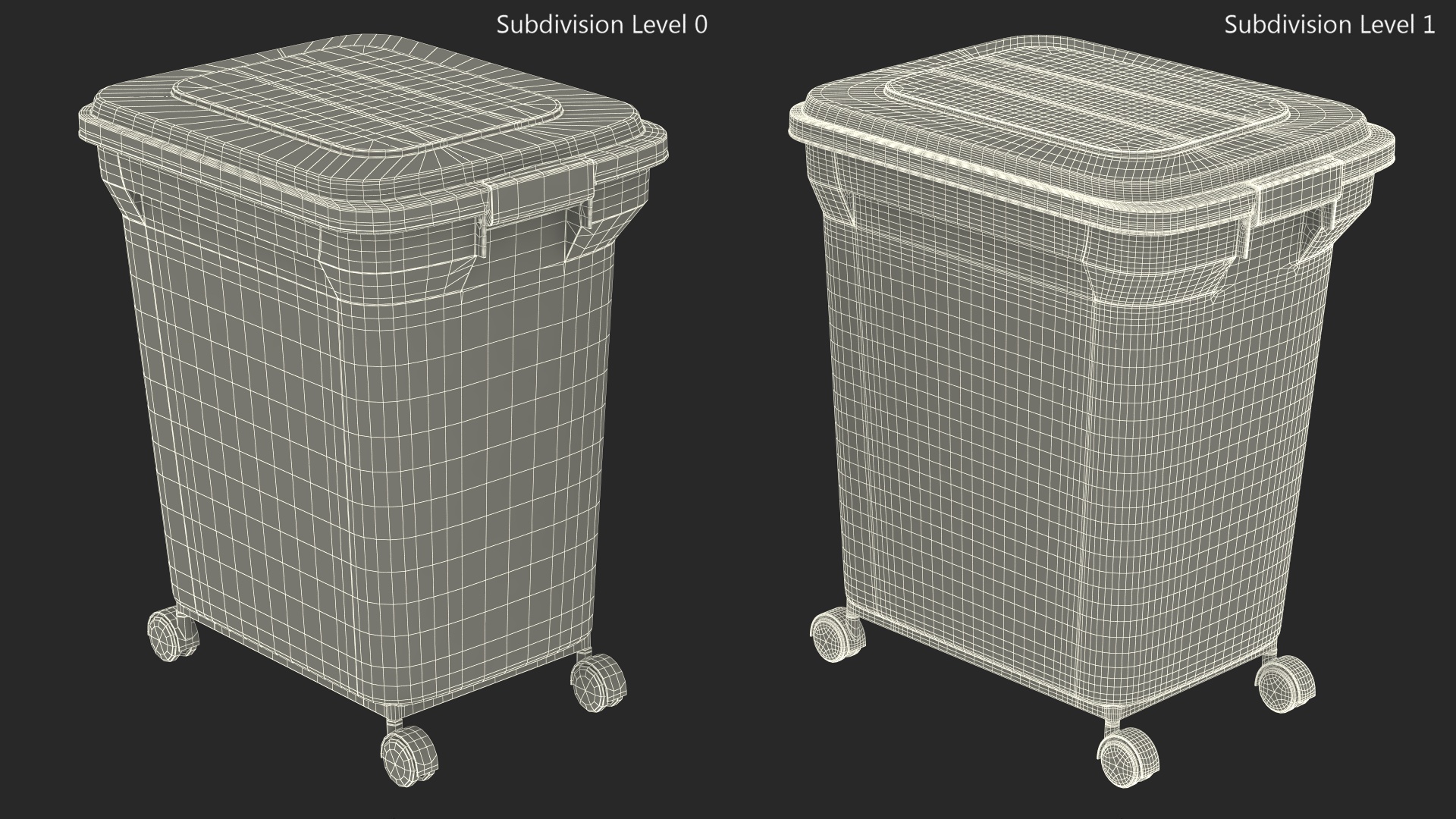 Wheeled Plastic Storage Container White 3D model