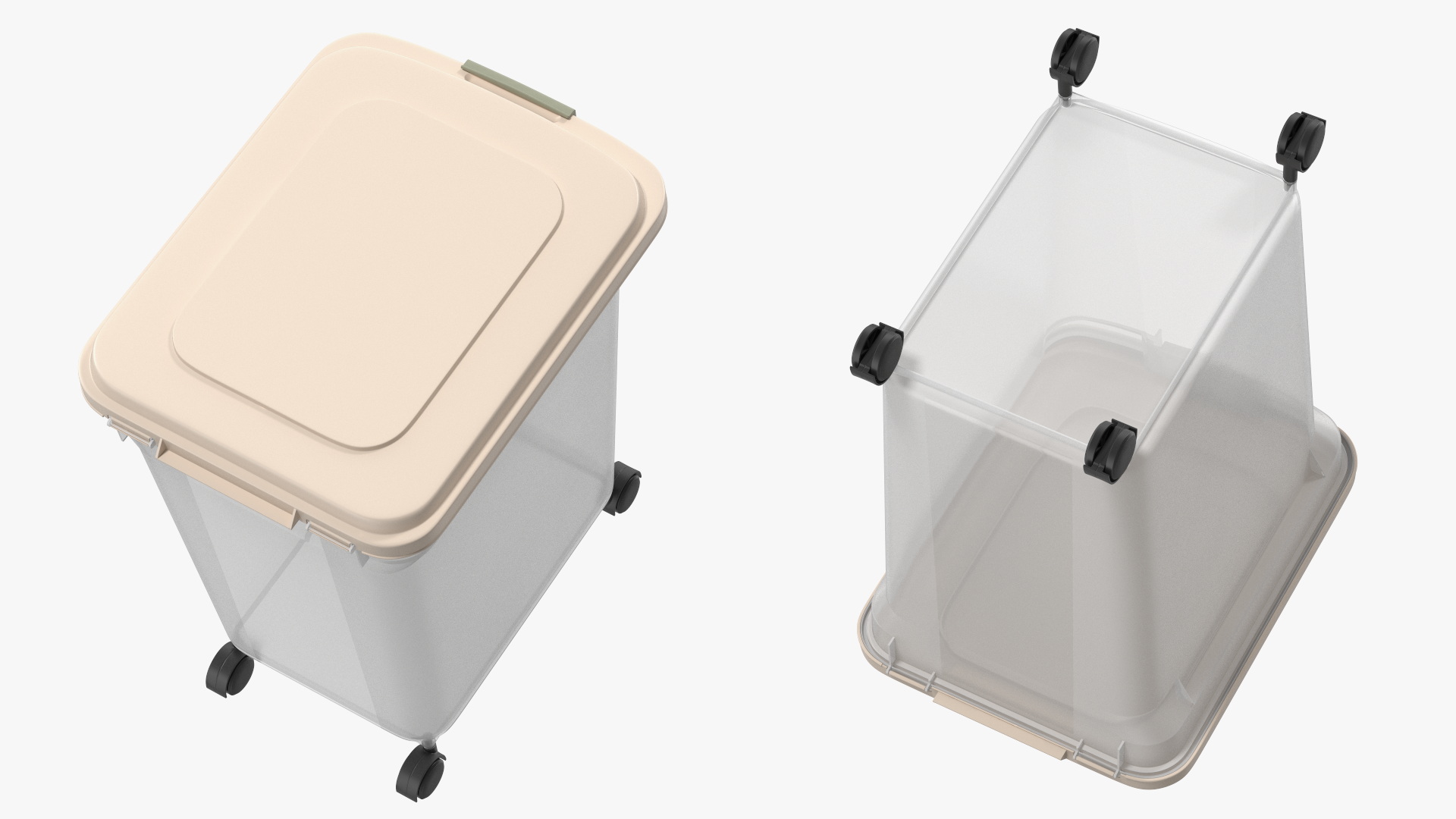 Wheeled Plastic Storage Container White 3D model