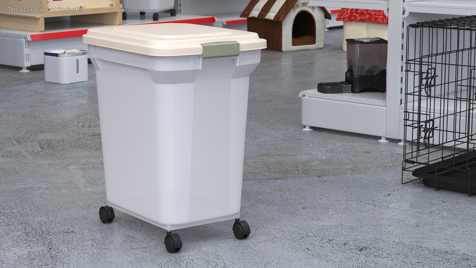 Wheeled Plastic Storage Container White 3D model