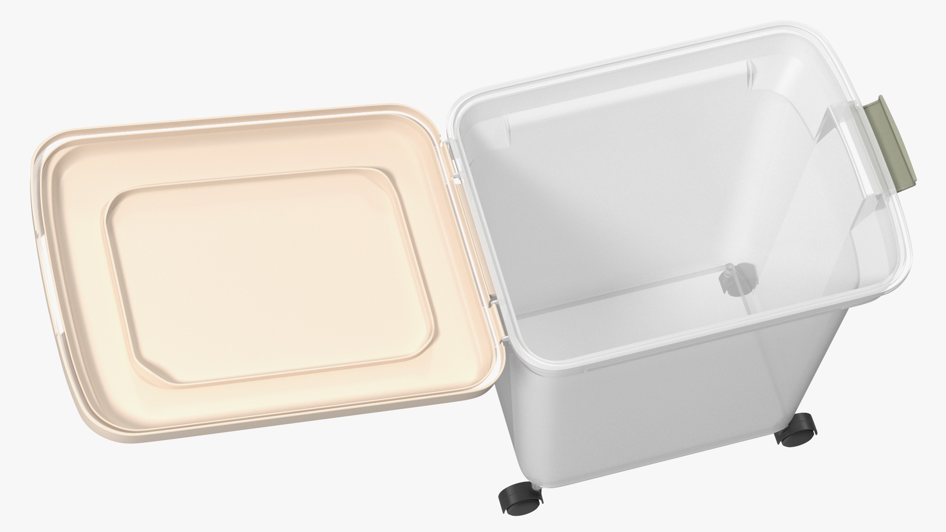 Wheeled Plastic Storage Container White 3D model