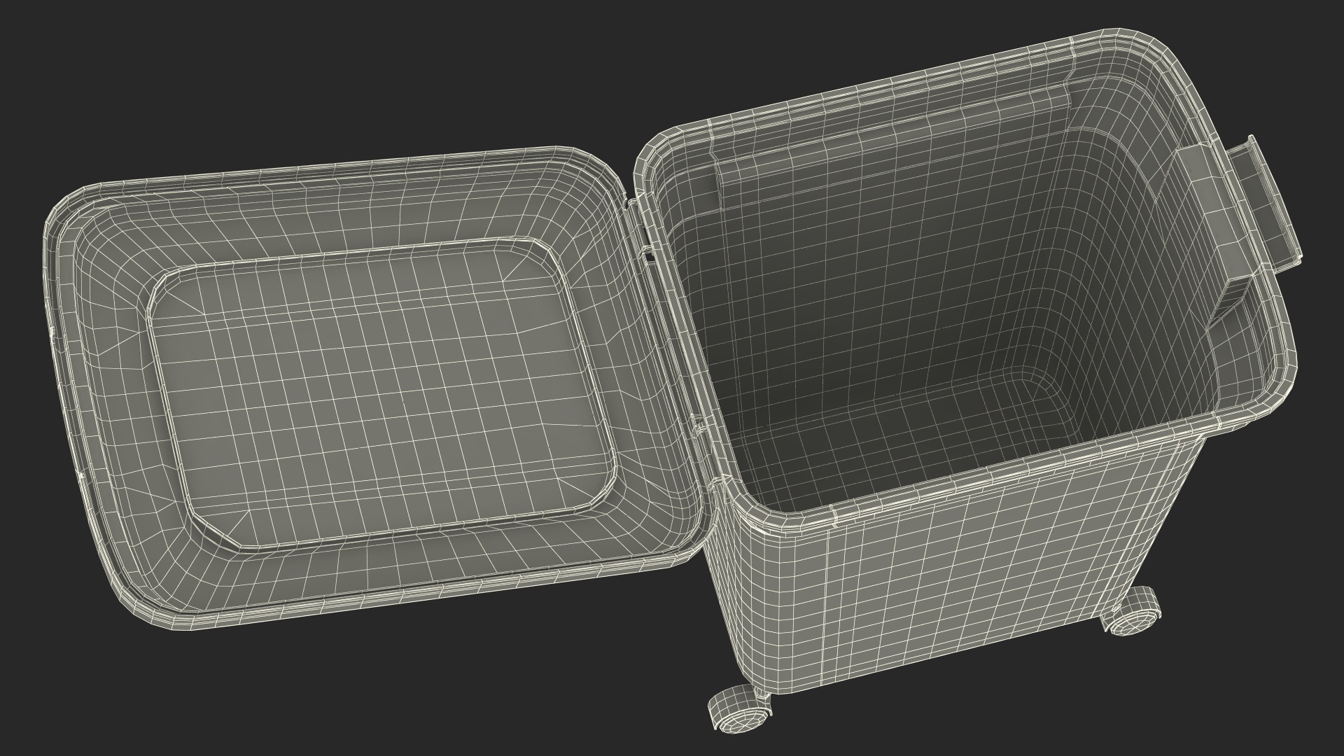 Wheeled Plastic Storage Container White 3D model
