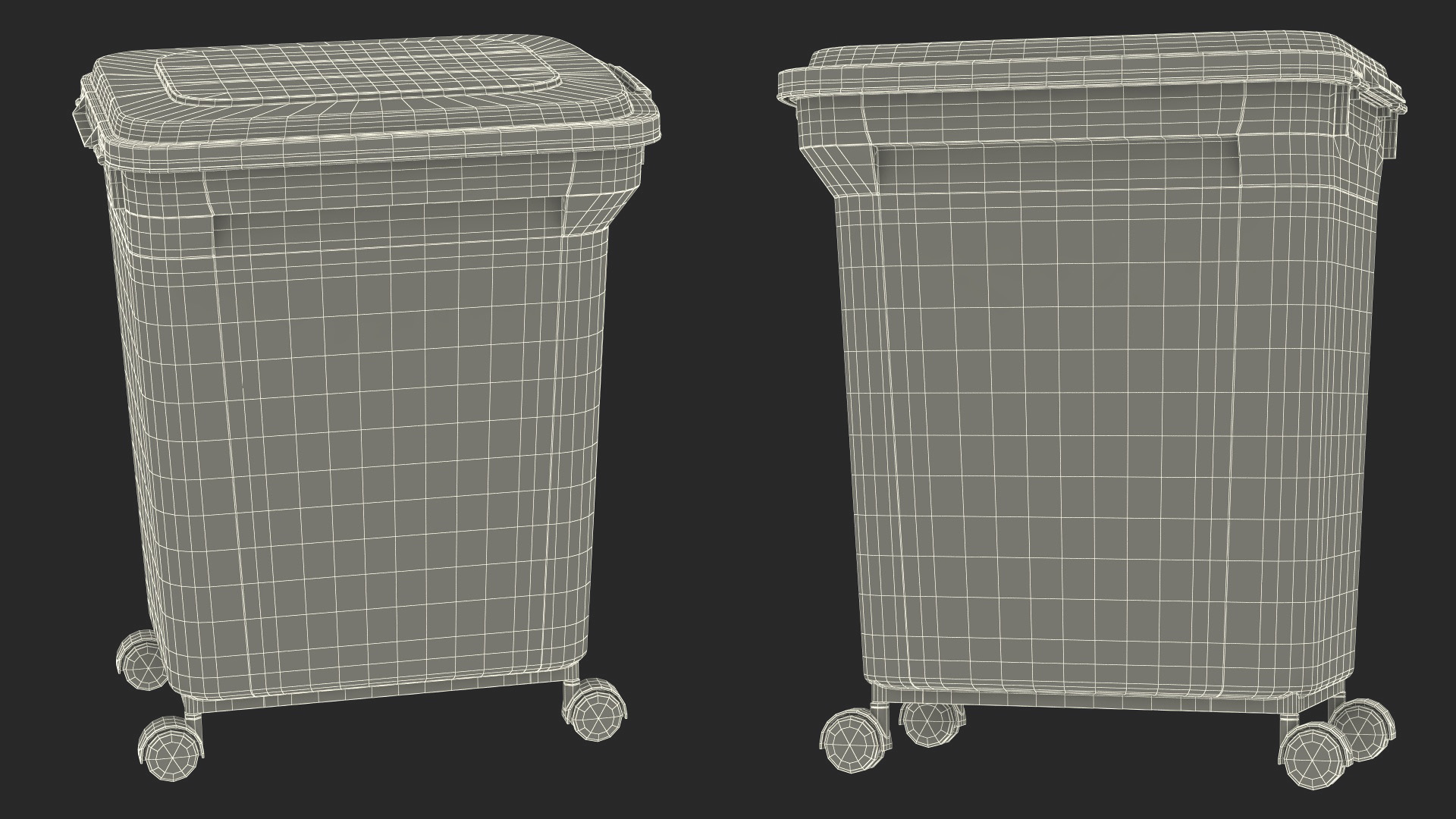 Wheeled Plastic Storage Container White 3D model