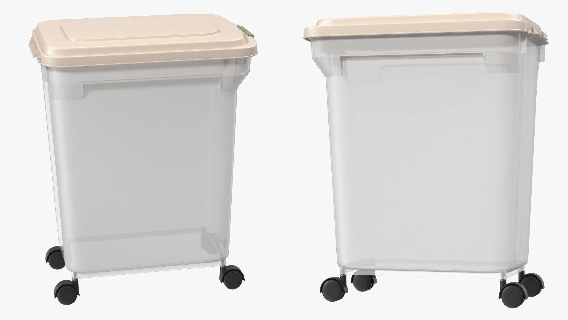 Wheeled Plastic Storage Container White 3D model
