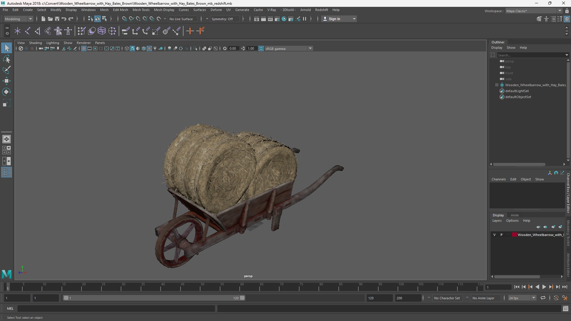 Wooden Wheelbarrow with Hay Bales Brown - view 11