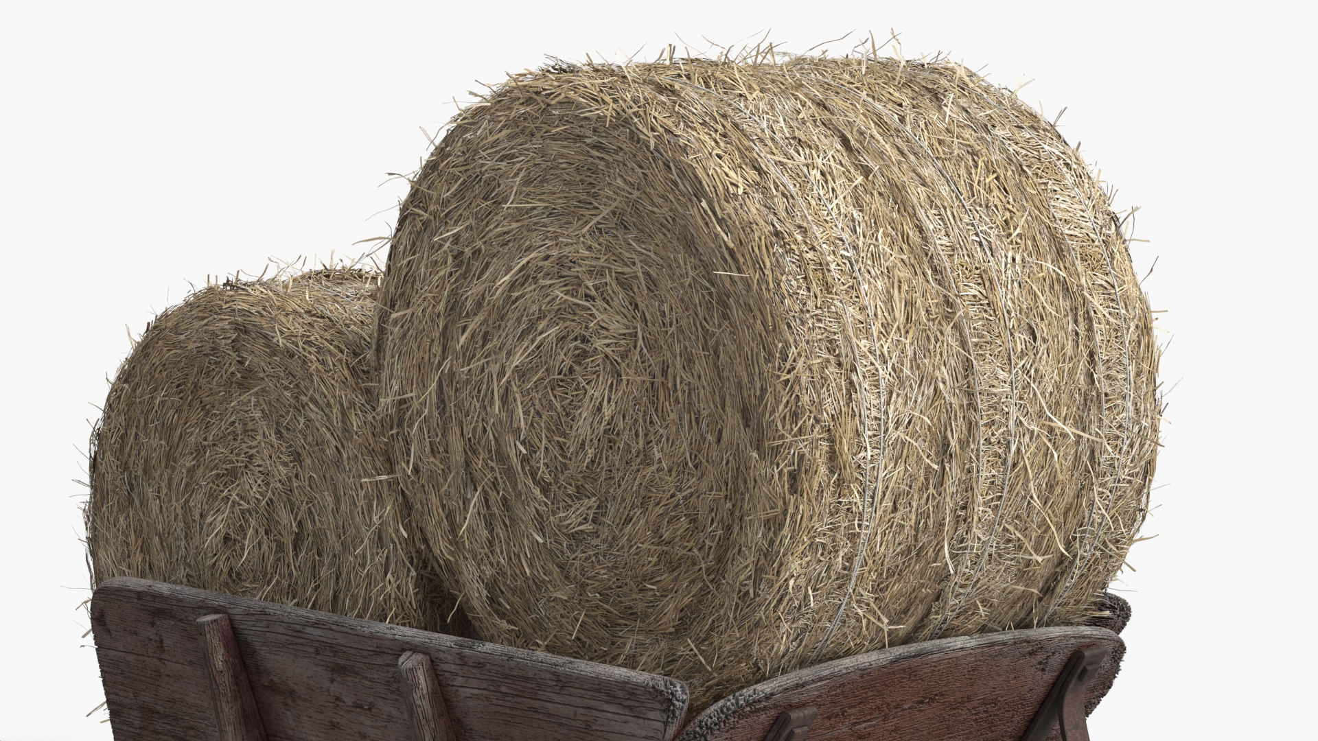 Wooden Wheelbarrow with Hay Bales Brown - view 4