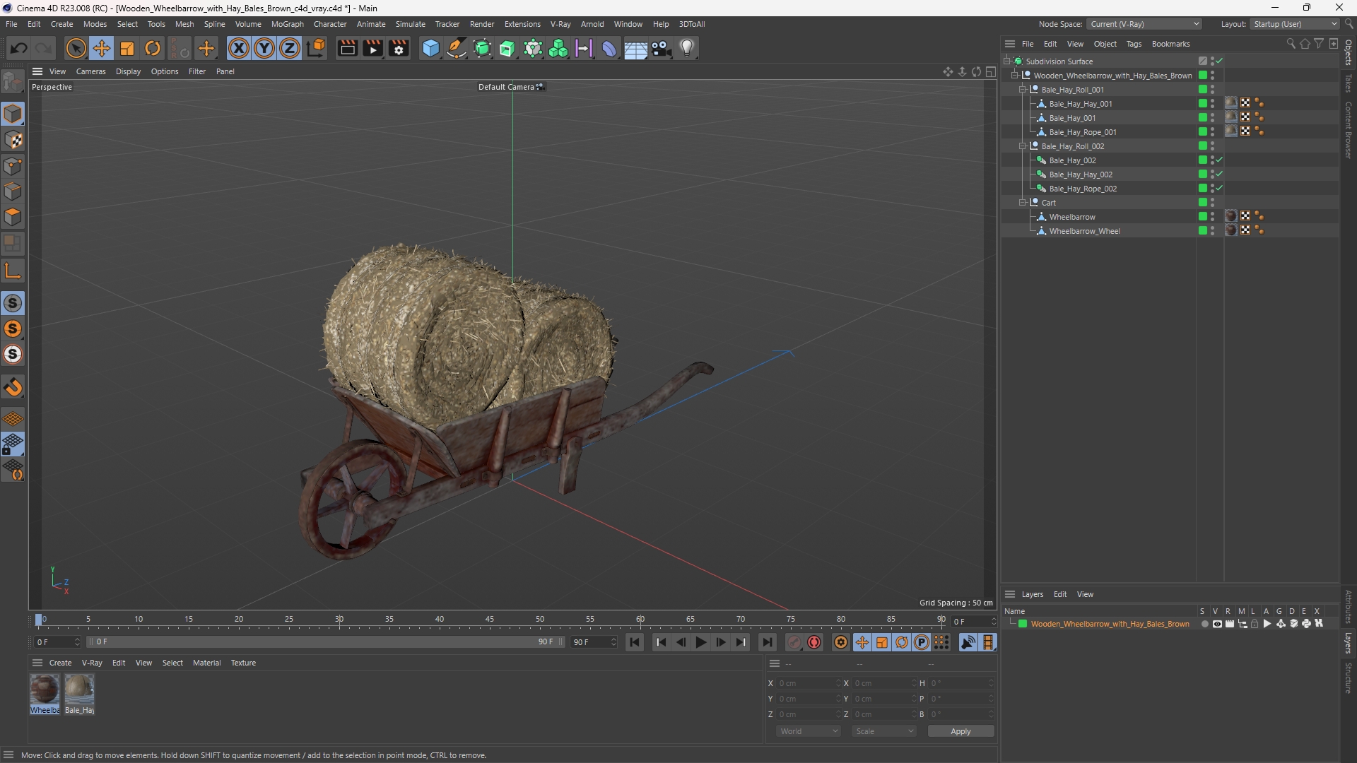Wooden Wheelbarrow with Hay Bales Brown - view 12
